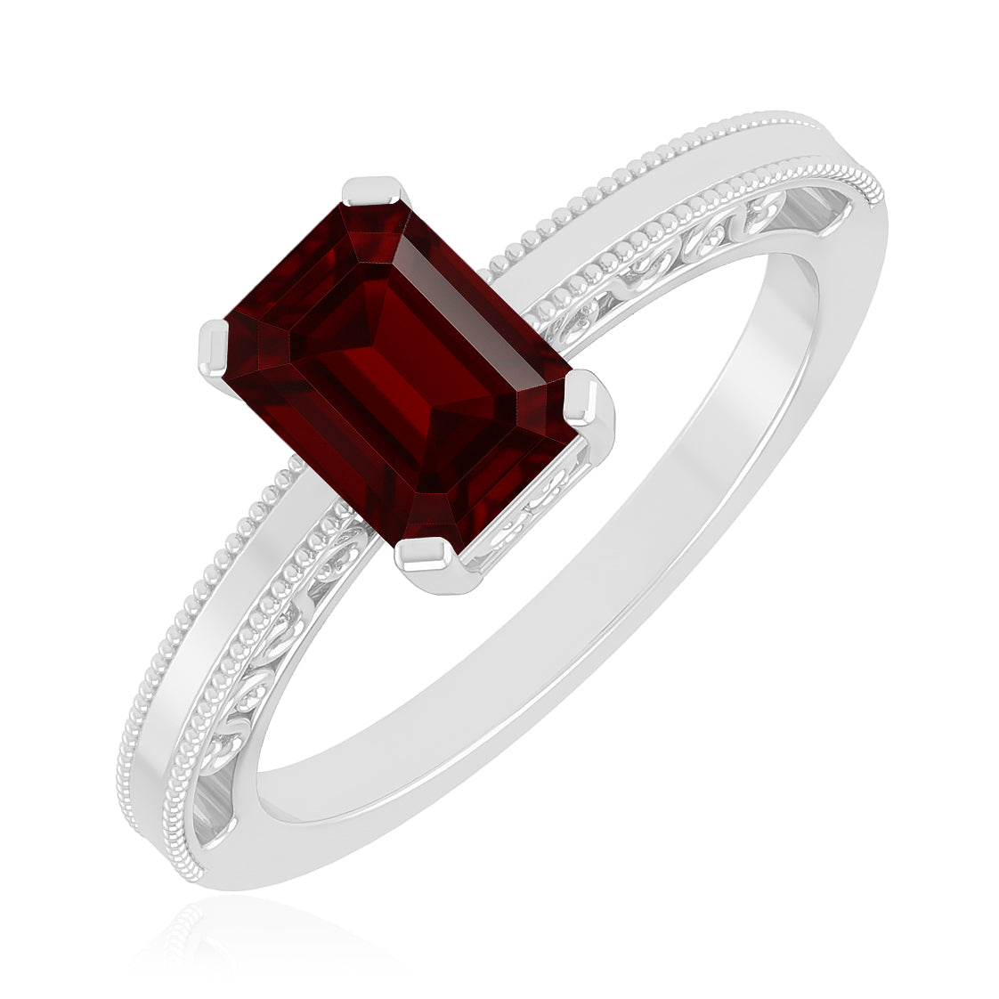 Vintage Milgrain Split Shank | Sterling Silver Birthstone Ring | Genuine Gemstone & Diamond Studded Ring | Personalized Promise Ring | Gift for Her