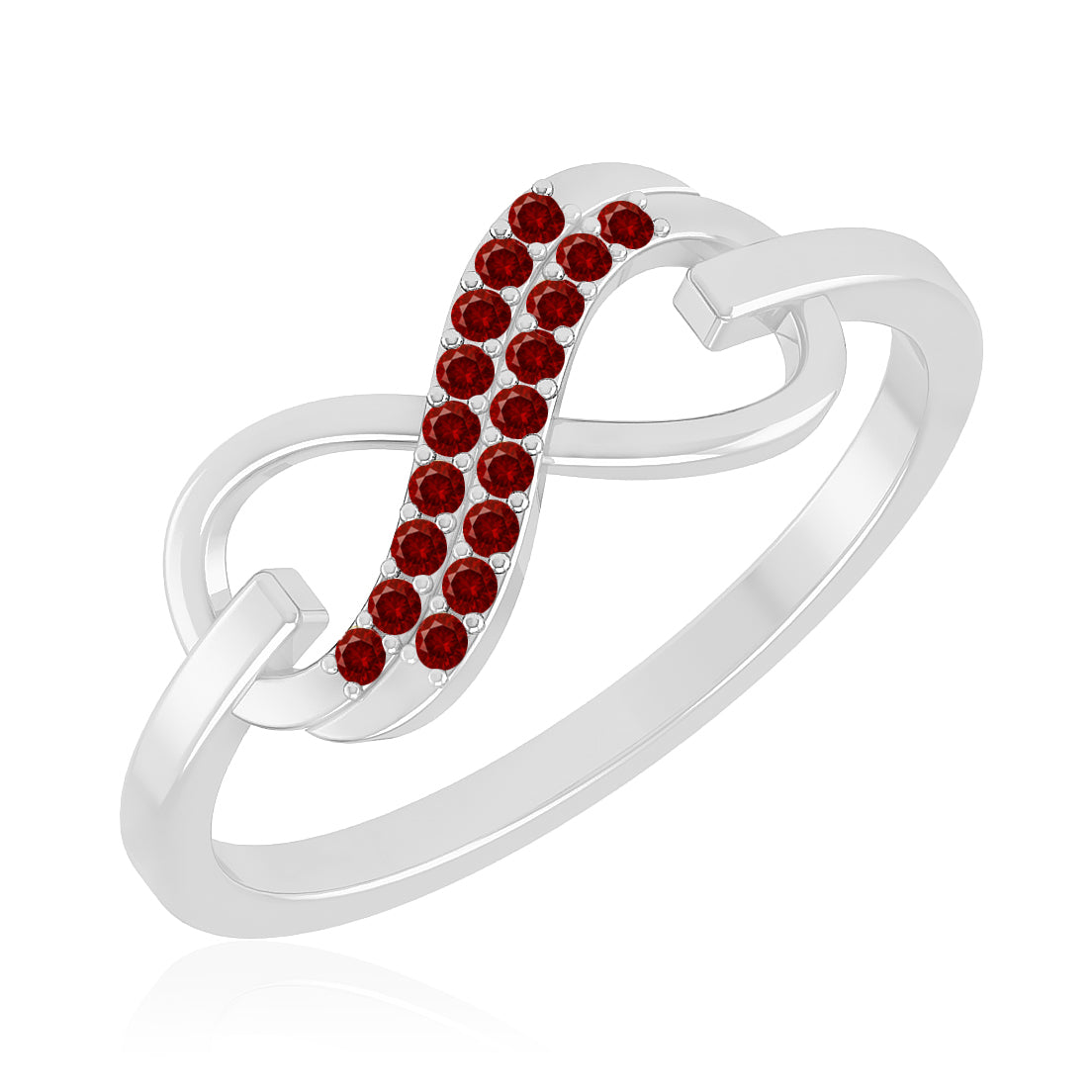Paperclip Link Ring | Sterling Silver Birthstone Ring | Genuine Gemstone & Diamond Studded Ring | Personalized Promise Ring | Gift for Her