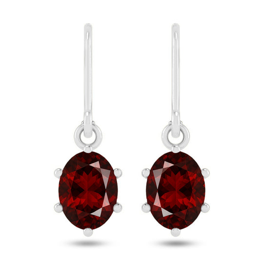 Oval Halo Drop Earrings | 925 Sterling Silver Birthstone Stud Earrings | Diamond Accent Gemstone Earrings | 15 Birthstone Options | Gift for Women (Copy)