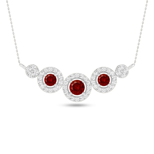 Journey Circle Necklace | Starburst Pendant | Heart Knot Teardrop Pendant | Sterling Silver Birthstone Necklace | Diamond Accent | Adjustable Chain | 15 Gemstone Choices