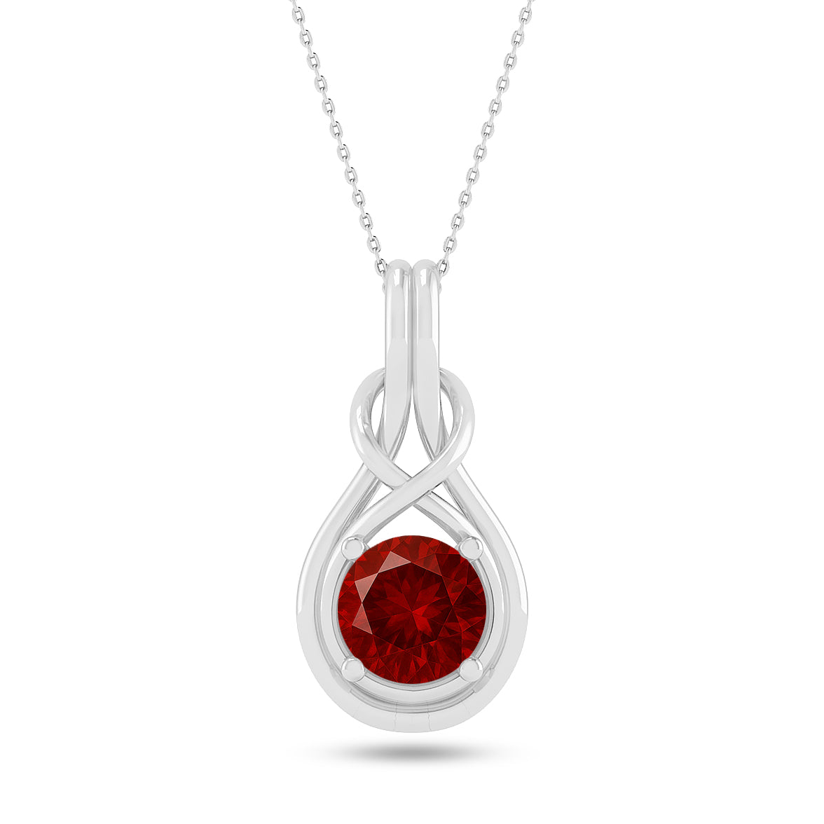 Infinity Teardrop Solitaire Pendant | Sterling Silver Birthstone Necklace | Adjustable Chain | 15 Gemstone Choices | Personalized Gemstone Pendant