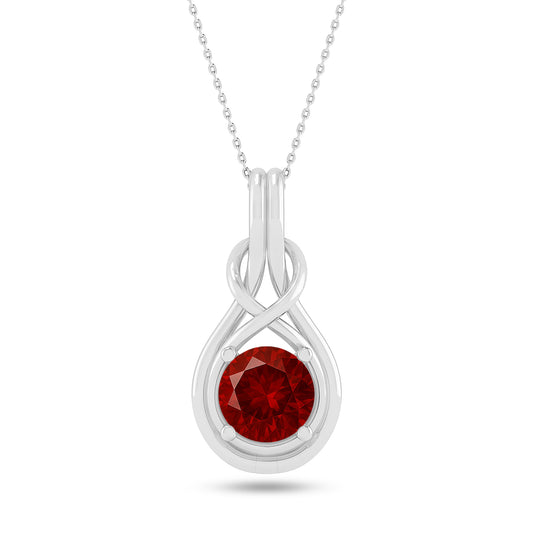 Infinity Teardrop Solitaire Pendant | Sterling Silver Birthstone Necklace | Adjustable Chain | 15 Gemstone Choices | Personalized Gemstone Pendant