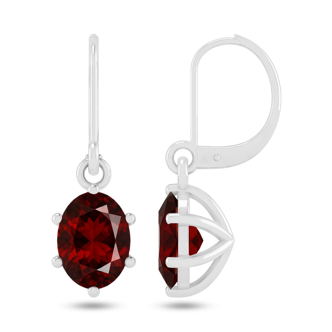 Oval Halo Drop Earrings | 925 Sterling Silver Birthstone Stud Earrings | Diamond Accent Gemstone Earrings | 15 Birthstone Options | Gift for Women (Copy)