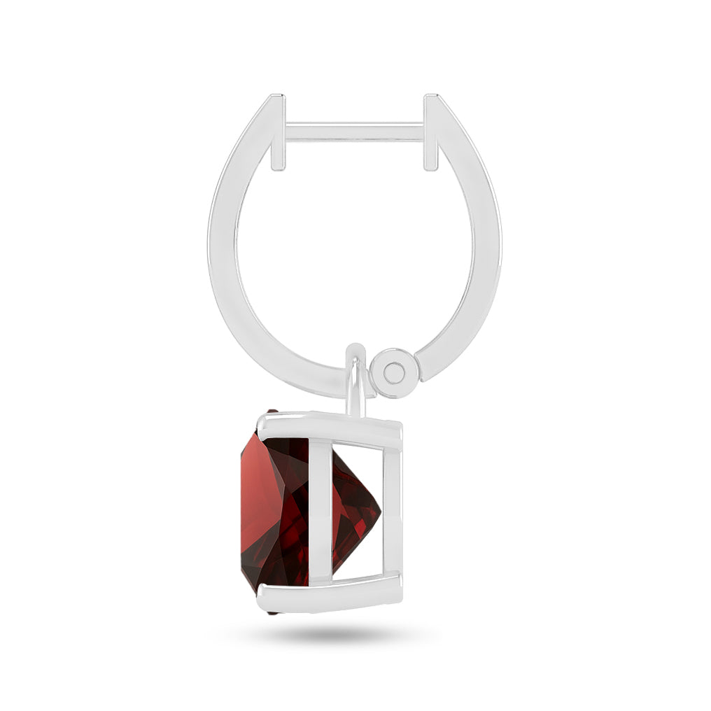 Cushion Cut Drop Stud Earrings | 925 Sterling Silver Birthstone Stud Earrings | Diamond Accent Gemstone Earrings | 15 Birthstone Options | Gift for Women (Copy)