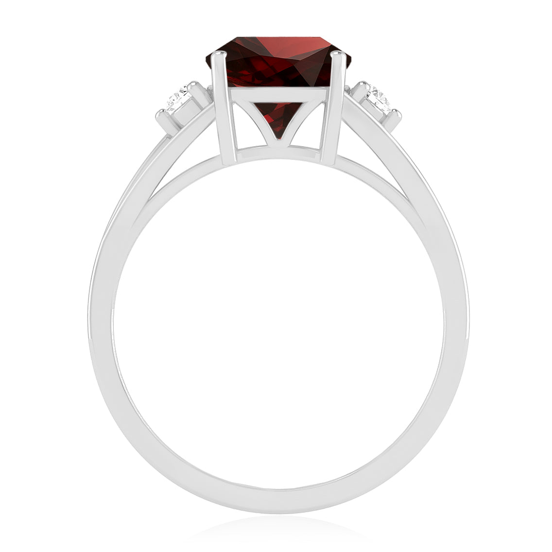 Classic Three-Stone Solitaire Ring | Sterling Silver Birthstone Ring | Genuine Gemstone & Diamond Studded Ring | Personalized Promise Ring | Gift for Her
