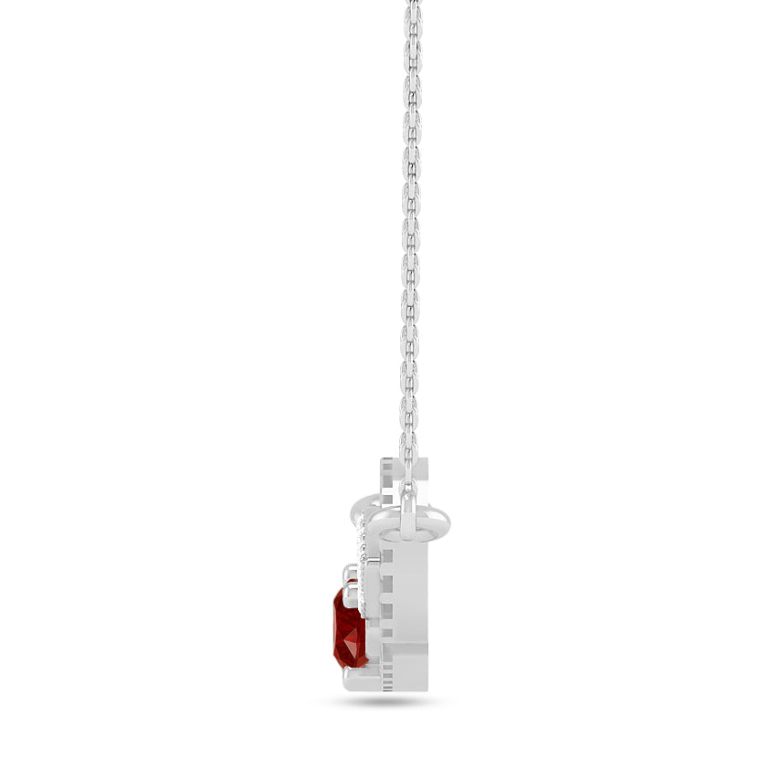 Feather Pendant Necklace | Starburst Pendant | Heart Knot Teardrop Pendant | Sterling Silver Birthstone Necklace | Diamond Accent | Adjustable Chain | 15 Gemstone Choices