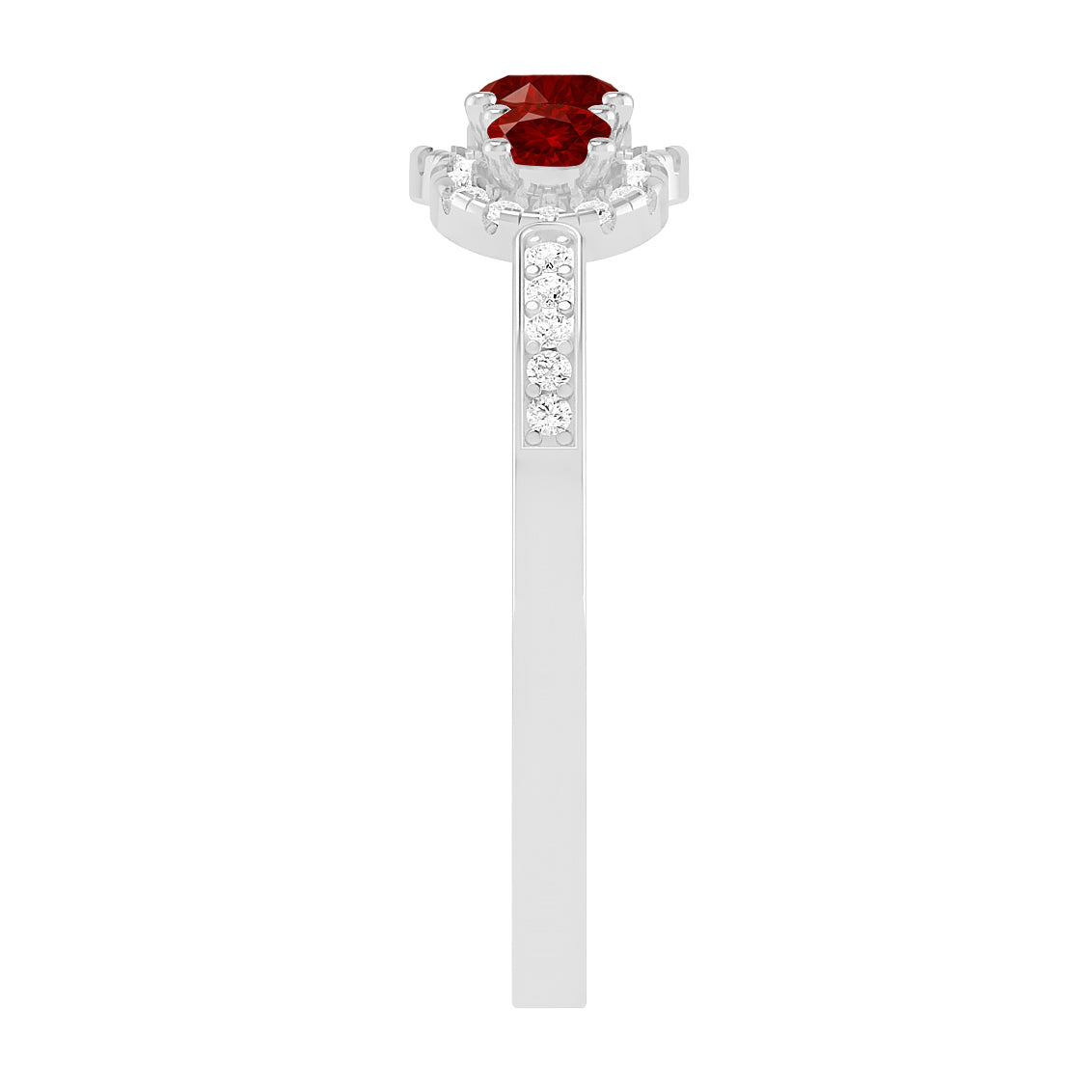 Trilogy Halo Ring | Sterling Silver Birthstone Ring | Genuine Gemstone & Diamond Studded Ring | Personalized Promise Ring | Gift for Her