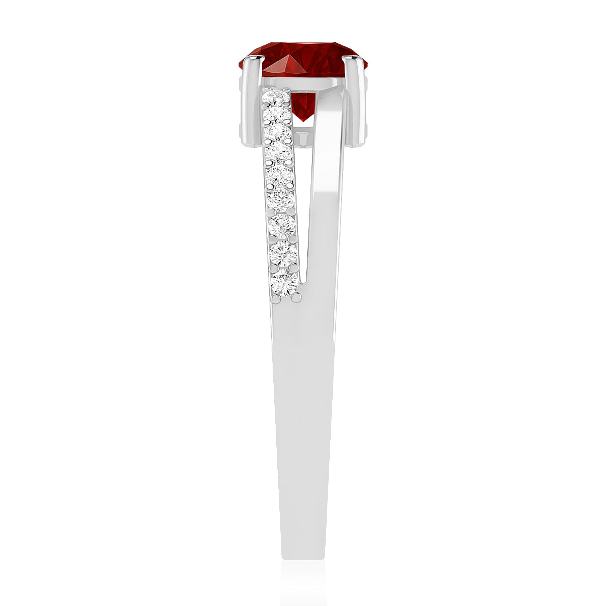 Split Shank Solitaire Ring | Sterling Silver Birthstone Ring | Genuine Gemstone & Diamond Studded Ring | Personalized Promise Ring | Gift for Her