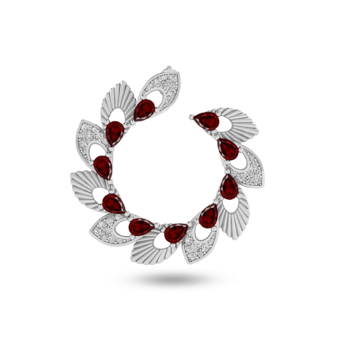 Floral Wreath Hoop Earrings | 925 Sterling Silver Birthstone Stud Earrings | Diamond Accent Gemstone Earrings | 15 Birthstone Options | Gift for Women
