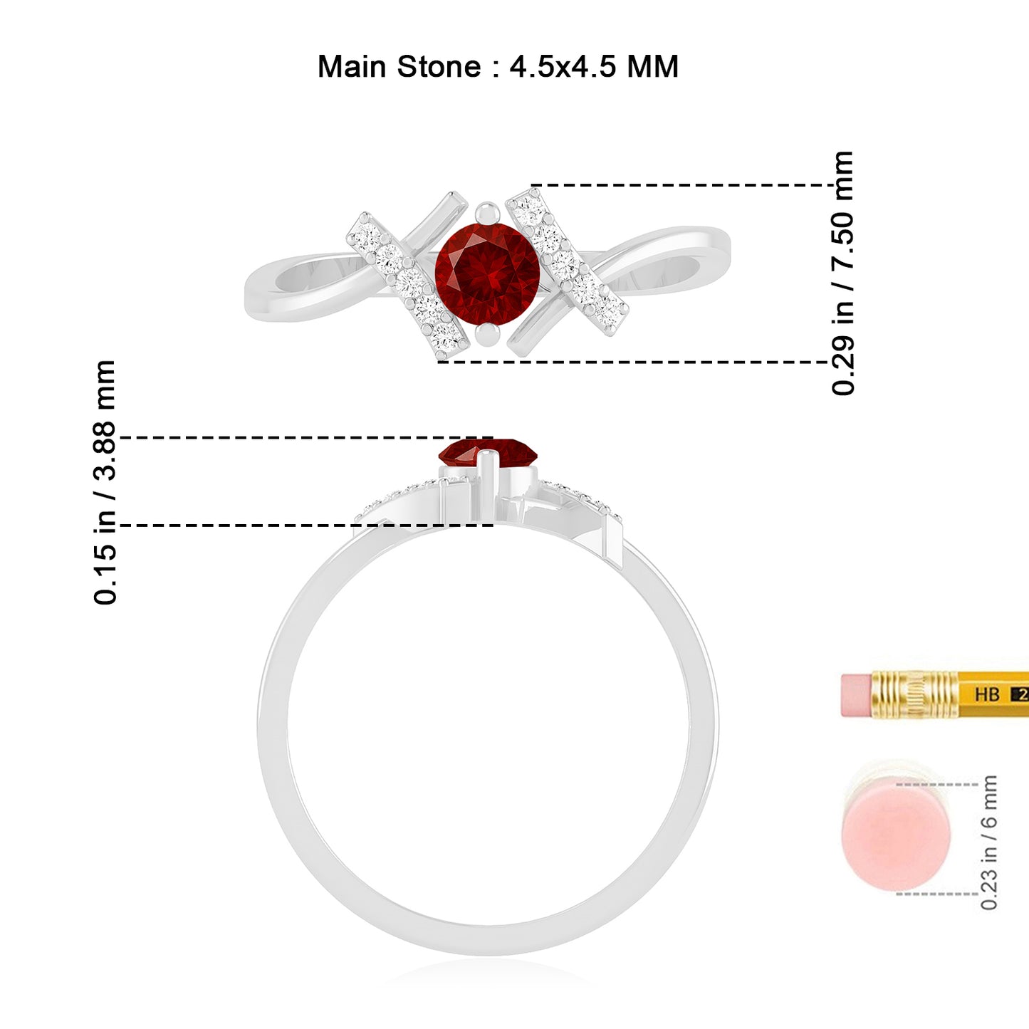 Modern Bypass Solitaire Ring | Sterling Silver Birthstone Ring | Genuine Gemstone & Diamond Studded Ring | Personalized Promise Ring | Gift for Her