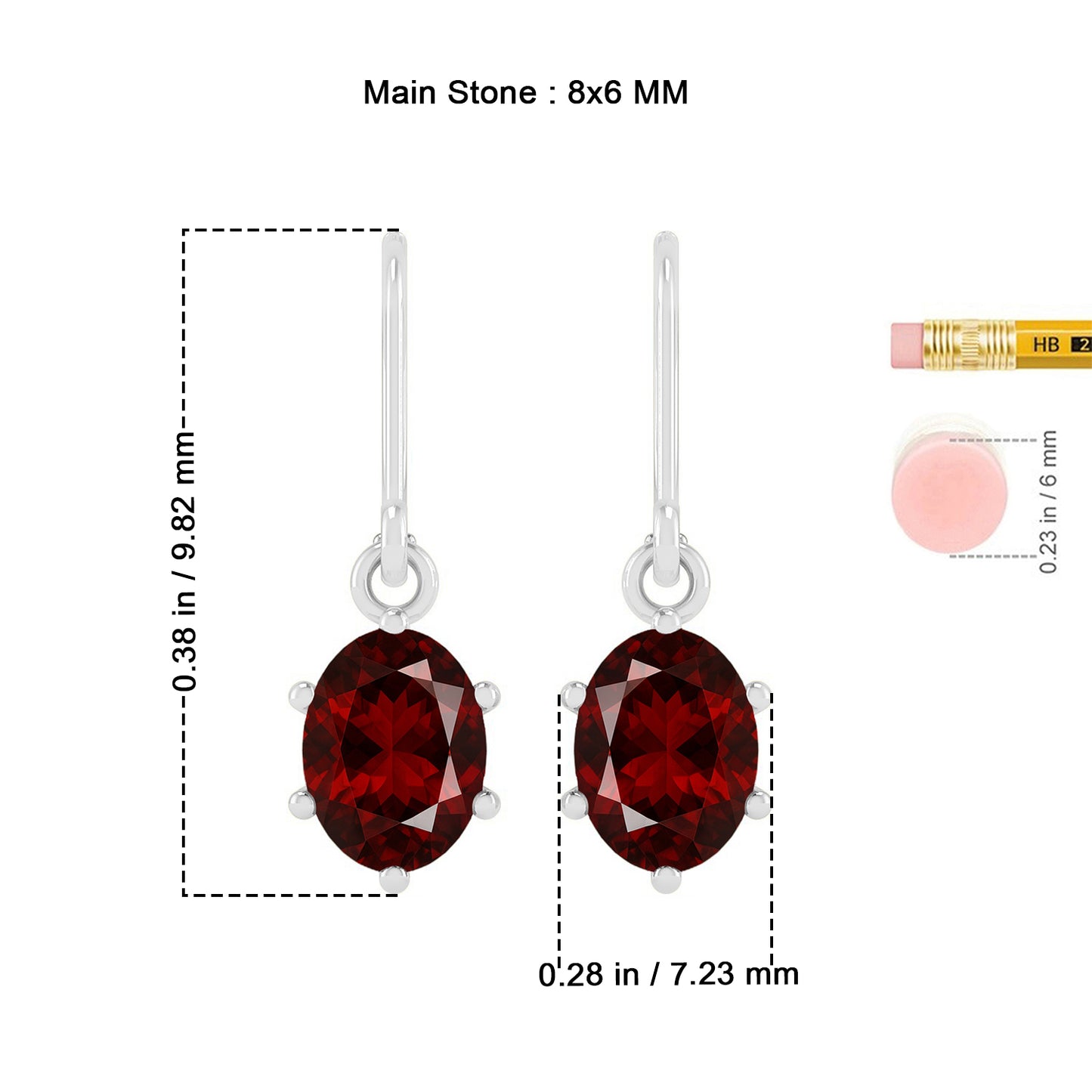 Oval Halo Drop Earrings | 925 Sterling Silver Birthstone Stud Earrings | Diamond Accent Gemstone Earrings | 15 Birthstone Options | Gift for Women (Copy)