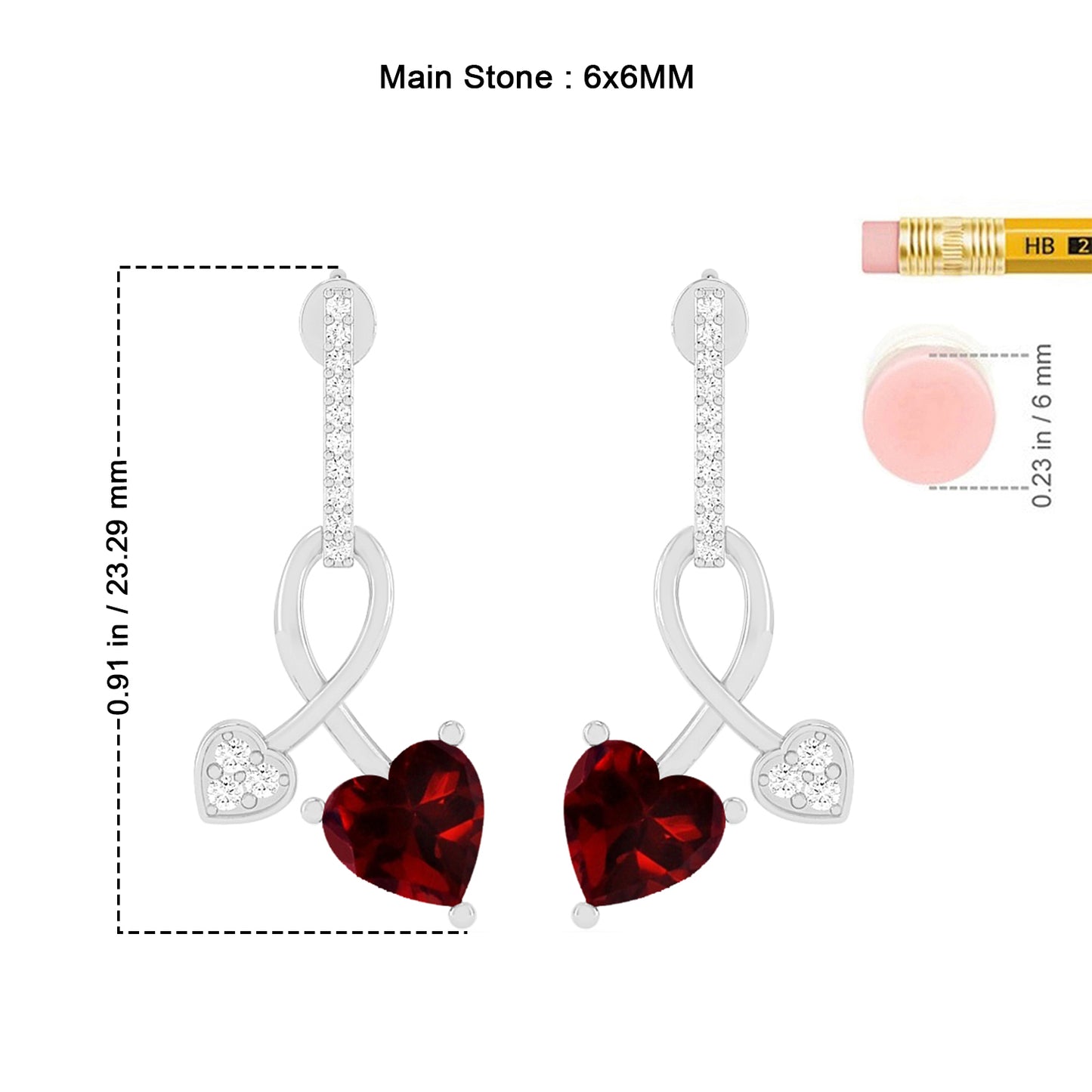Infinity Heart Drop Earrings | 925 Sterling Silver Birthstone Stud Earrings | Diamond Accent Gemstone Earrings | 15 Birthstone Options | Gift for Women