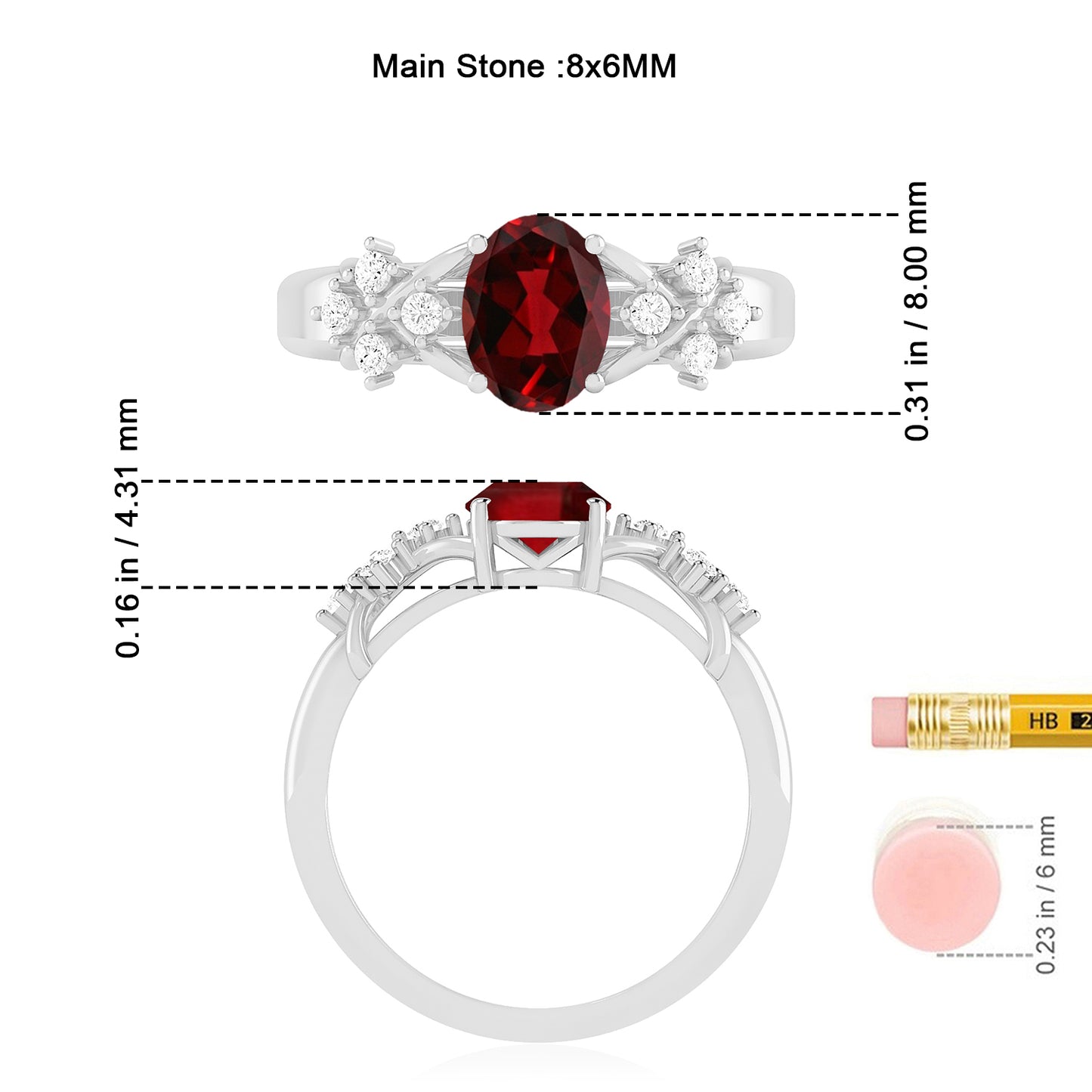 Floral Cluster Solitaire Ring | Sterling Silver Birthstone Ring | Genuine Gemstone & Diamond Studded Ring | Personalized Promise Ring | Gift for Her