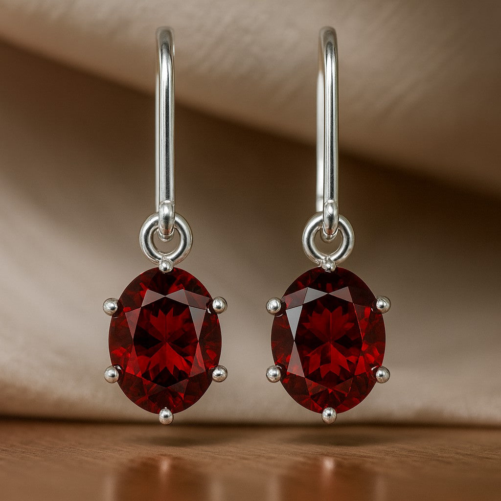 Oval Halo Drop Earrings | 925 Sterling Silver Birthstone Stud Earrings | Diamond Accent Gemstone Earrings | 15 Birthstone Options | Gift for Women (Copy)