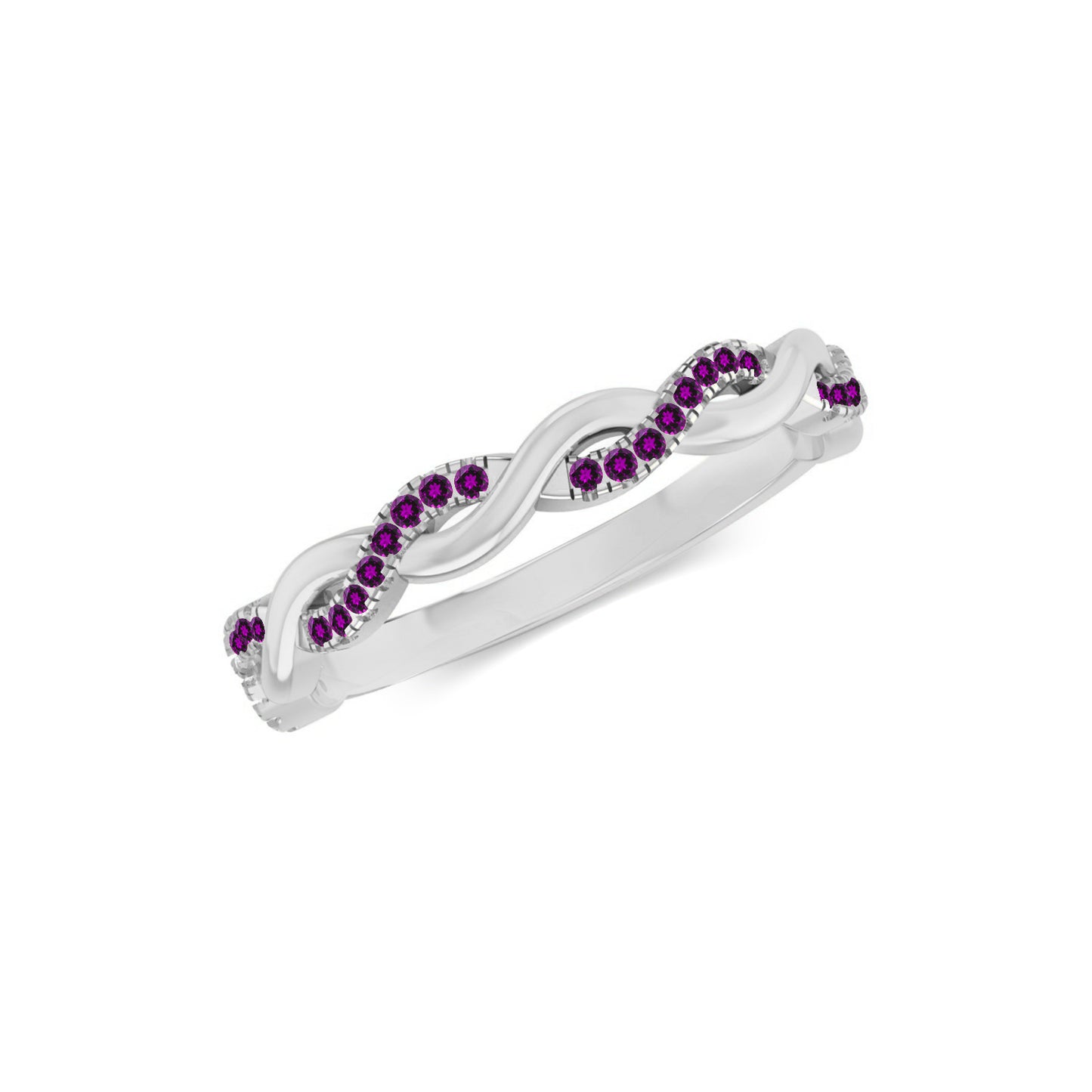 Infinity Ring| Sterling Silver Birthstone Ring | Genuine Gemstone Studded Ring | Personalized Promise Ring | Gift for Her