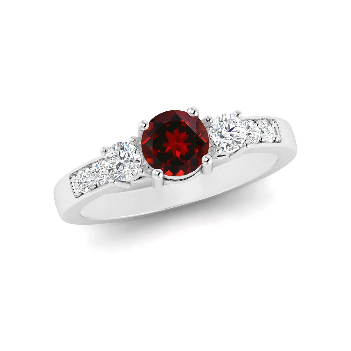 Sterling Silver Birthstone Ring | Genuine Gemstone & Diamond Studded Ring | Personalized Promise Ring | Gift for Her