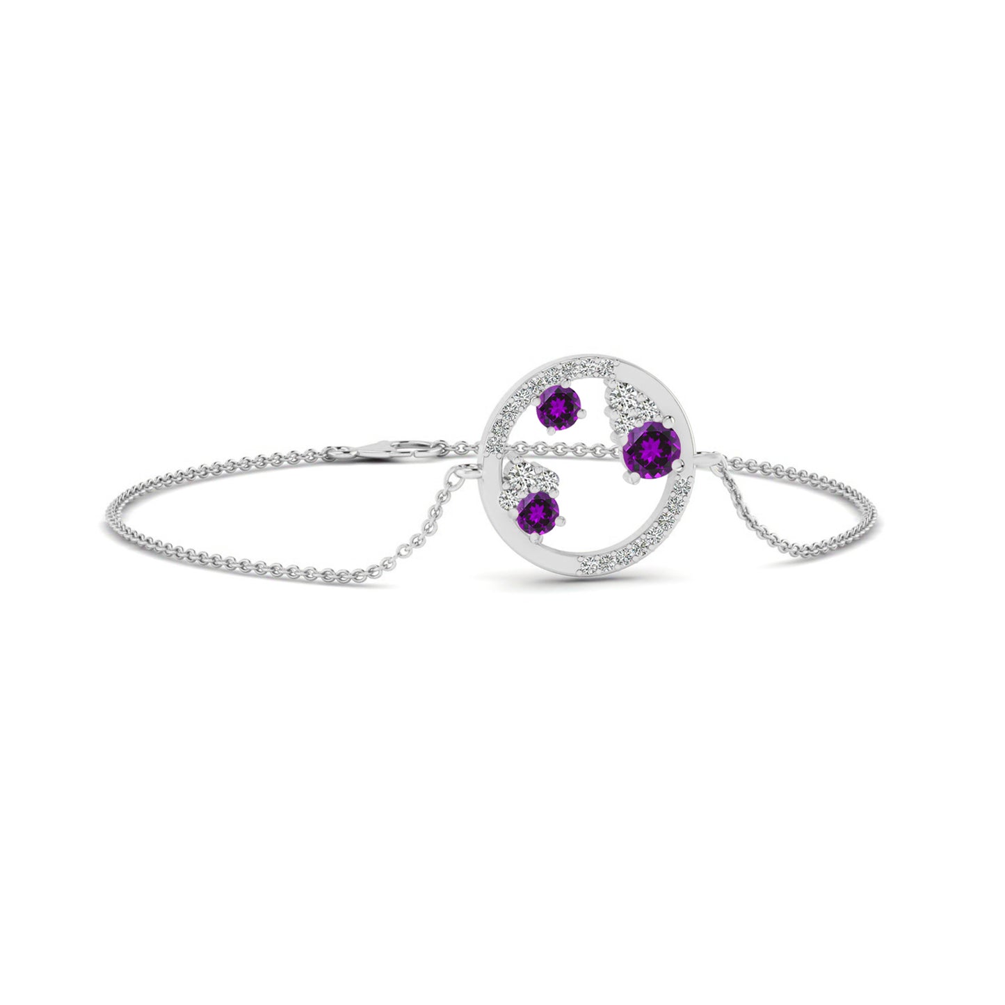 Constellation Circle Bracelet | Sterling Silver Birthstone Bracelet | Adjustable Chain | 15 Gemstone Choices | Personalized Gemstone Bracelet