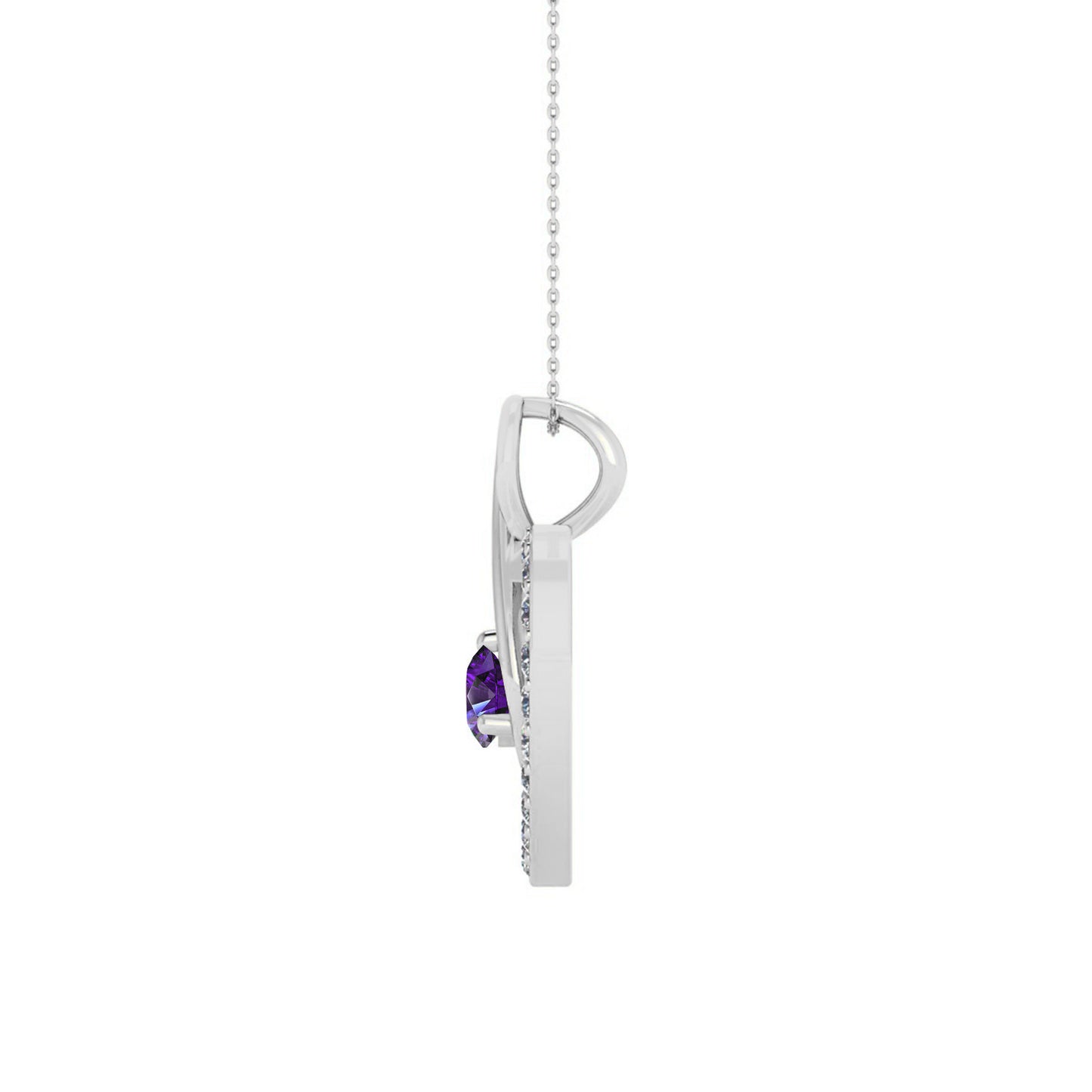 Infinity Heart Pendant | Sterling Silver Birthstone Necklace | Diamond Accent | Adjustable Chain | 15 Gemstone Choices