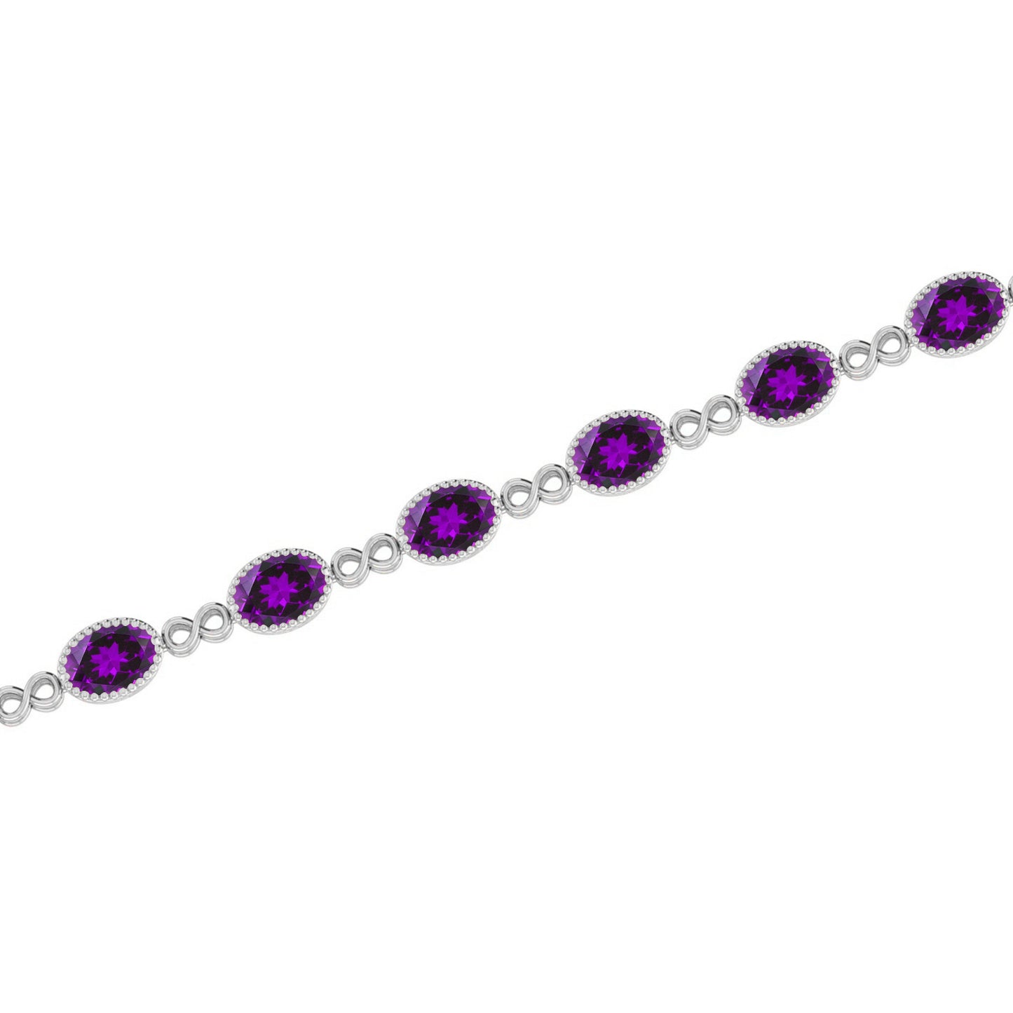 Infinity Tennis Bracelet | Sterling Silver Birthstone Bracelet | Adjustable Chain | 15 Gemstone Choices | Personalized Gemstone Bracelet