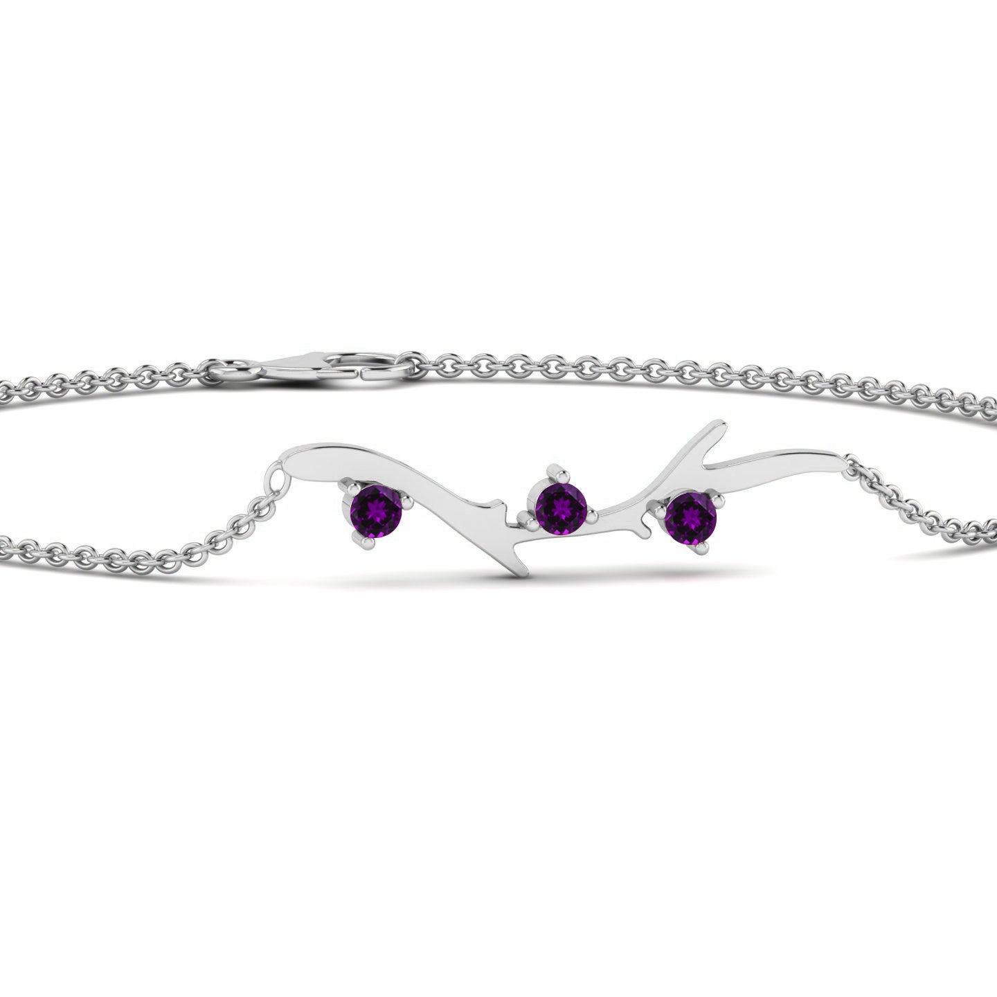 Heartbeat Bracelet | Sterling Silver Birthstone Bracelet | Adjustable Chain | 15 Gemstone Choices | Personalized Gemstone Bracelet