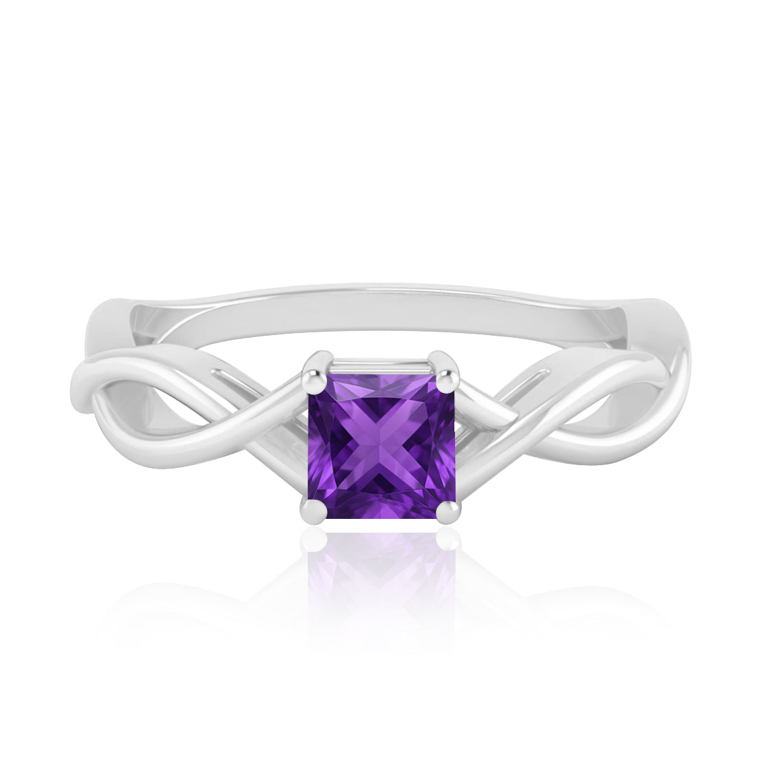 Celtic Knot Inspired Ring | Sterling Silver Birthstone Ring | Genuine Gemstone Studded Ring | Personalized Promise Ring | Gift for Her