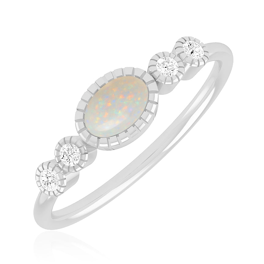 Bezel Set Three-Stone Ring | Sterling Silver Birthstone Ring | Genuine Gemstone & Diamond Studded Ring | Personalized Promise Ring | Gift for Her