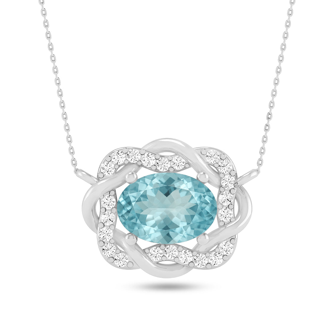 Celtic Knot Halo Pendant | Starburst Pendant | Heart Knot Teardrop Pendant | Sterling Silver Birthstone Necklace | Diamond Accent | Adjustable Chain | 15 Gemstone Choices