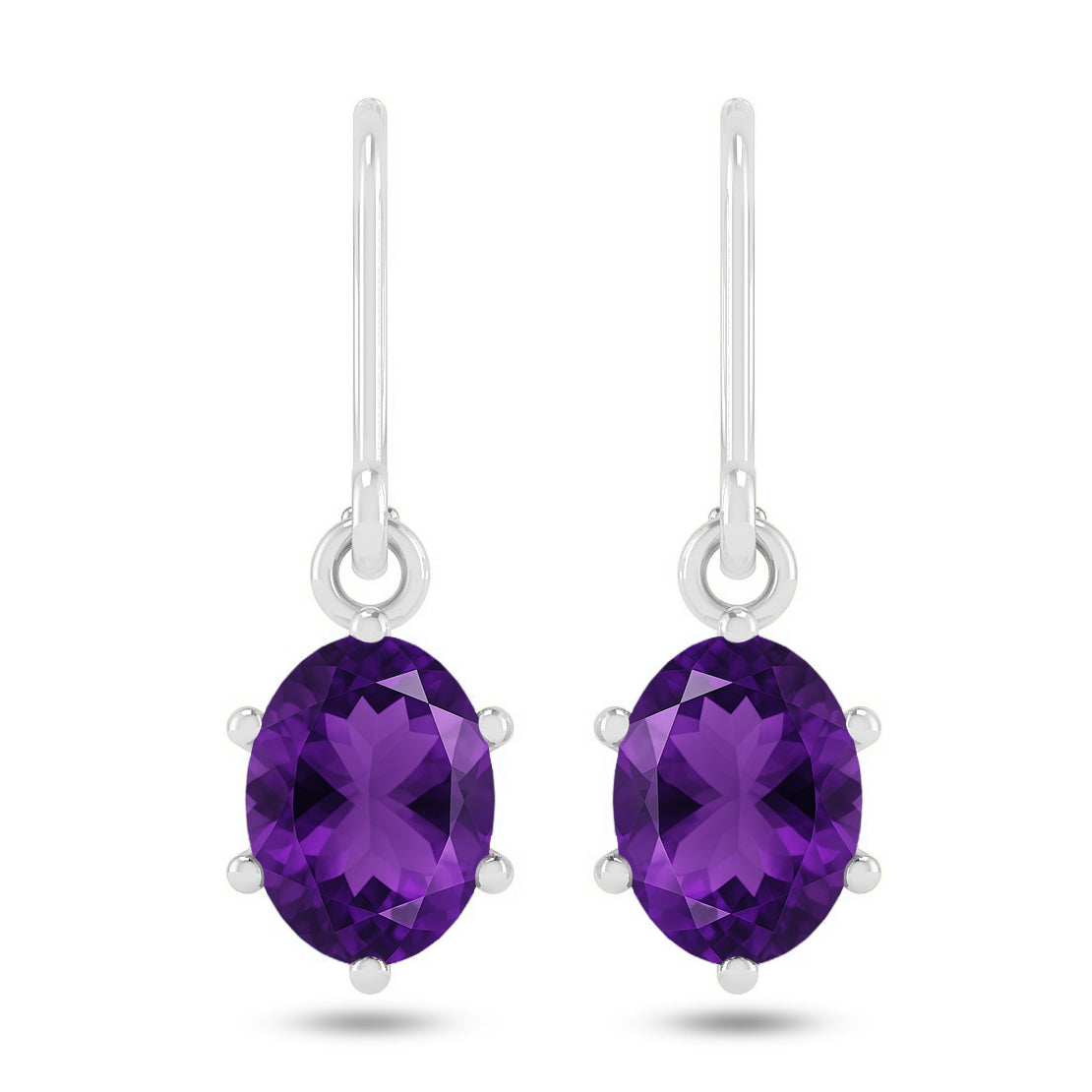 Oval Halo Drop Earrings | 925 Sterling Silver Birthstone Stud Earrings | Diamond Accent Gemstone Earrings | 15 Birthstone Options | Gift for Women (Copy)