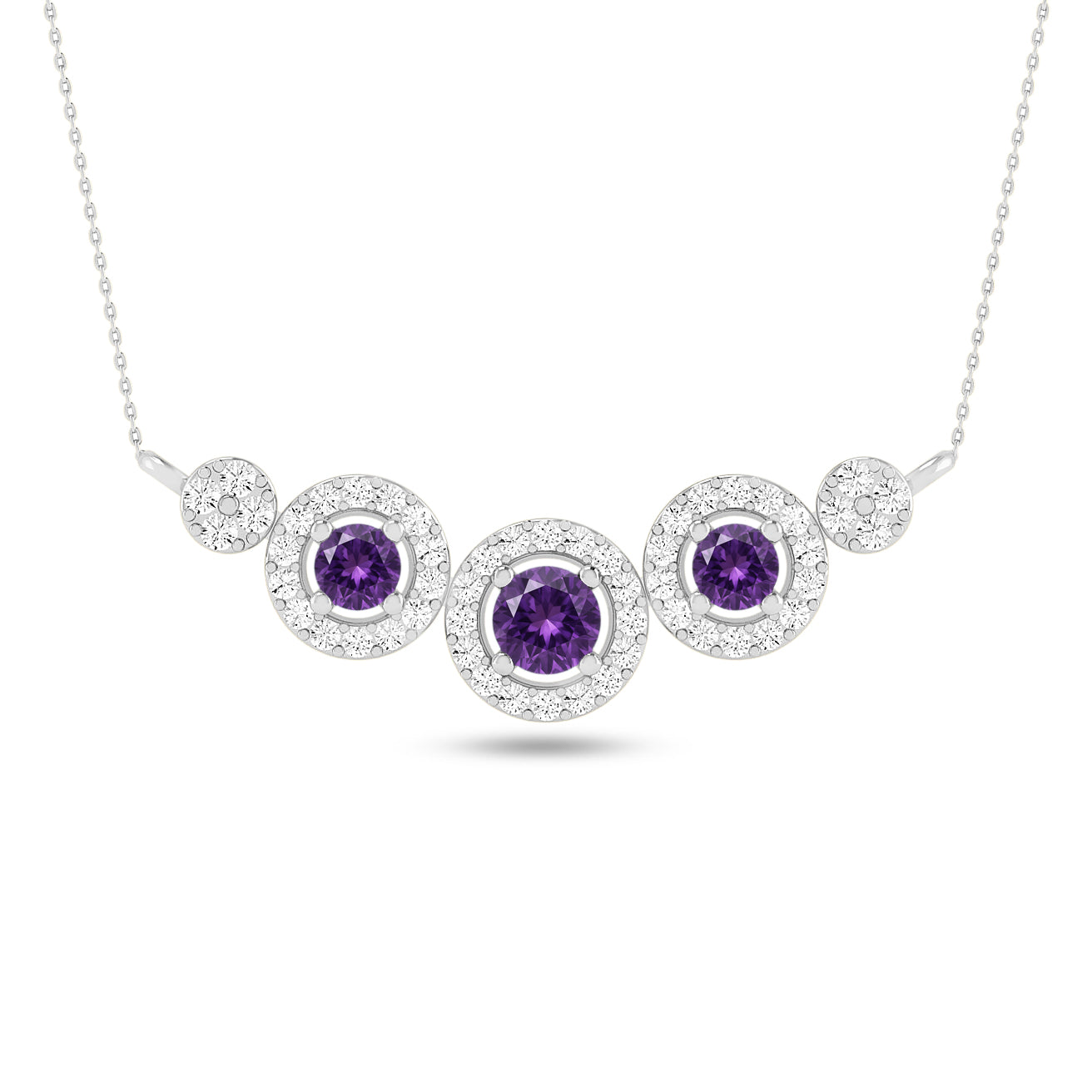 Journey Circle Necklace | Starburst Pendant | Heart Knot Teardrop Pendant | Sterling Silver Birthstone Necklace | Diamond Accent | Adjustable Chain | 15 Gemstone Choices