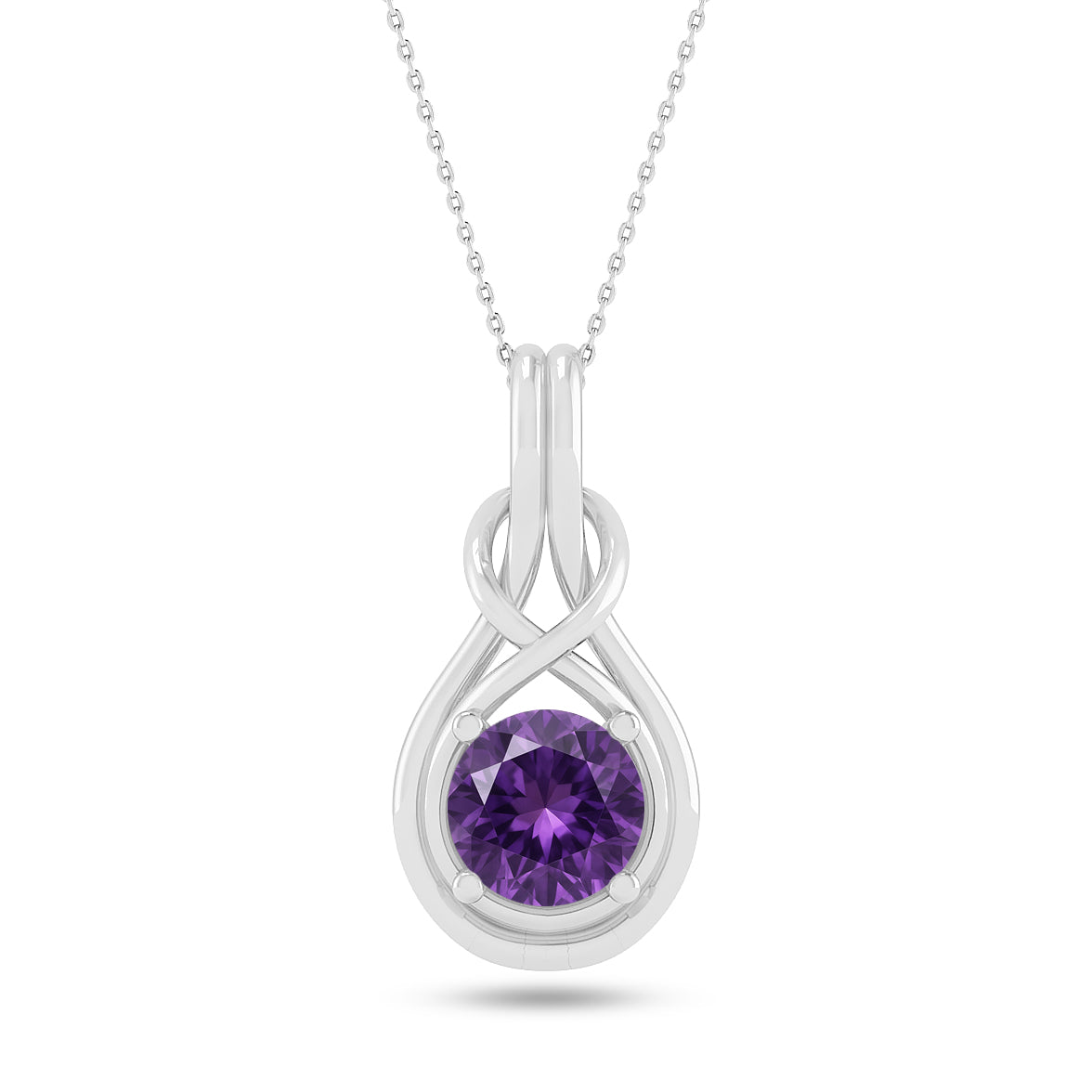 Infinity Teardrop Solitaire Pendant | Sterling Silver Birthstone Necklace | Adjustable Chain | 15 Gemstone Choices | Personalized Gemstone Pendant