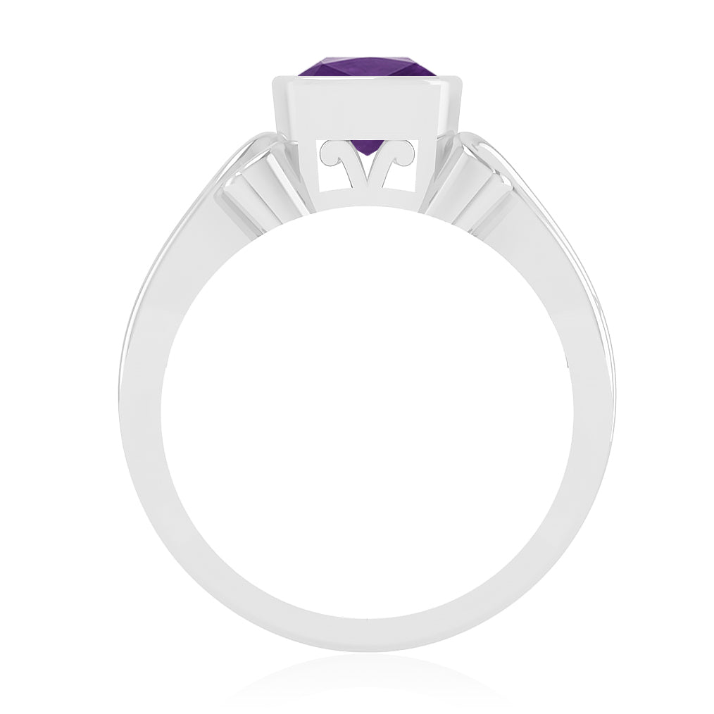 Celtic Knot Bezel Solitaire Ring | Sterling Silver Birthstone Ring | Genuine Gemstone & Diamond Studded Ring | Personalized Promise Ring | Gift for Her