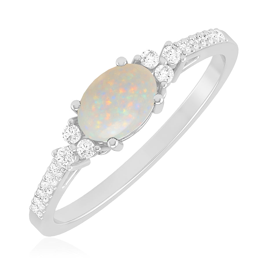 Bezel Set Three-Stone Ring | Sterling Silver Birthstone Ring | Genuine Gemstone & Diamond Studded Ring | Personalized Promise Ring | Gift for Her