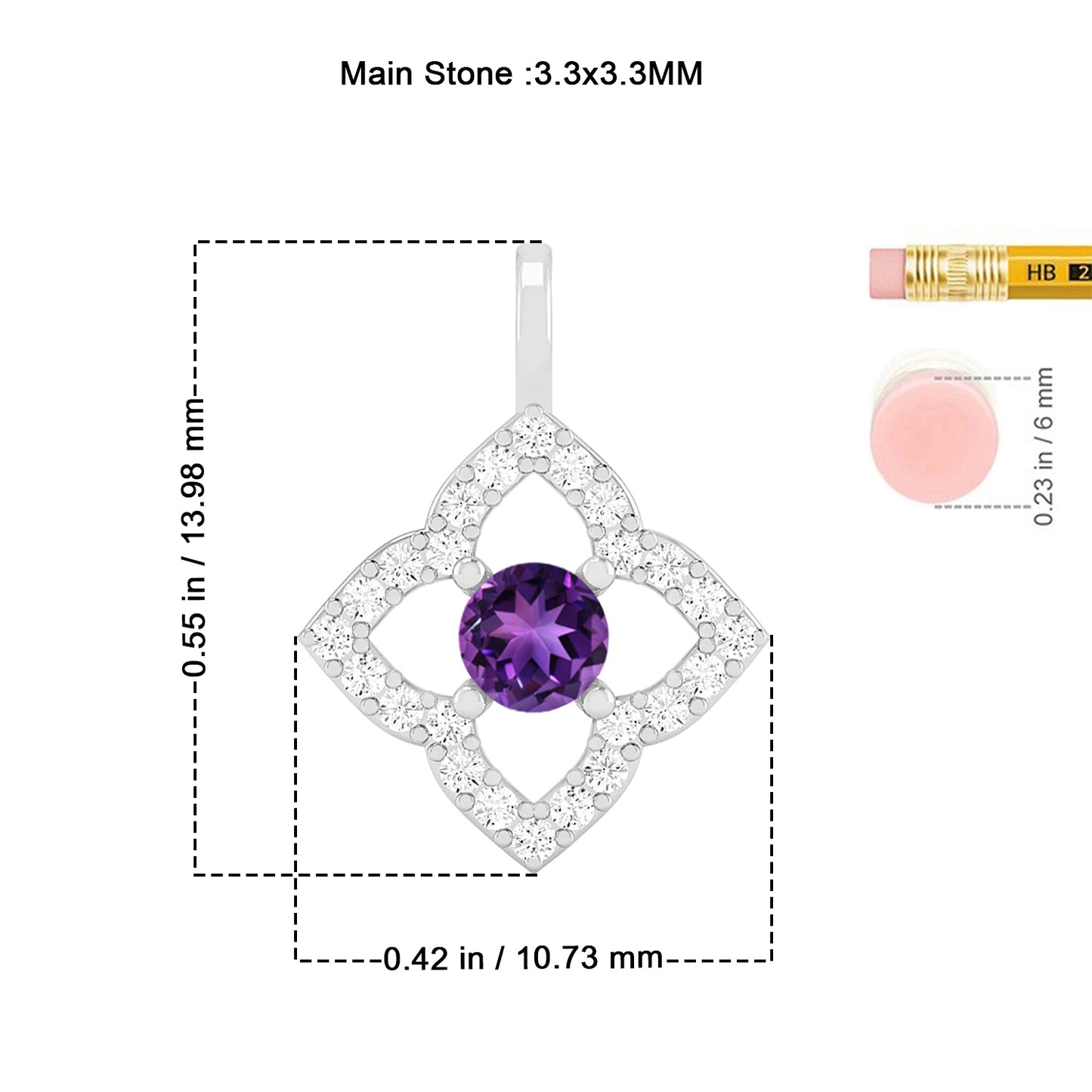 Floral Quatrefoil Halo Pendant | Starburst Pendant | Heart Knot Teardrop Pendant | Sterling Silver Birthstone Necklace | Diamond Accent | Adjustable Chain | 15 Gemstone Choices