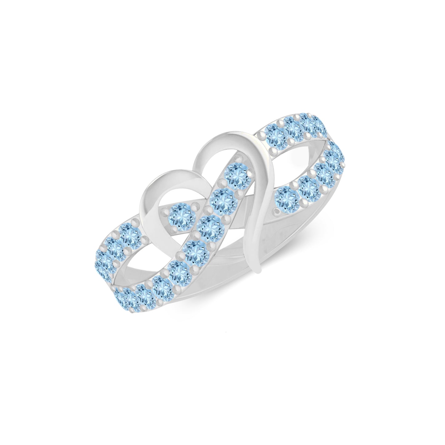 Heart Infinity Ring | Sterling Silver Birthstone Ring | Genuine Gemstone & Diamond Studded Ring | Personalized Promise Ring | Gift for Her