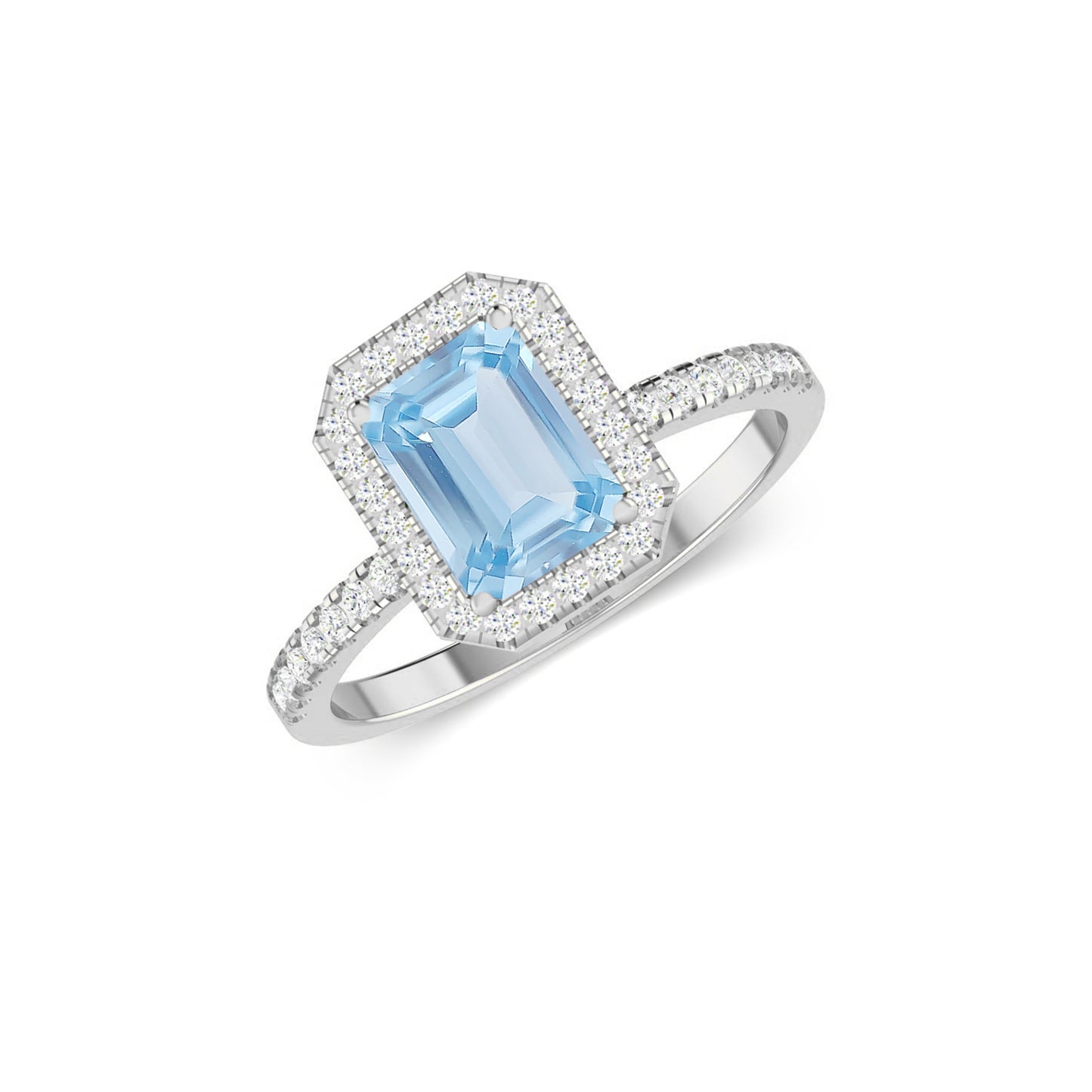 Halo Solitaire Ring | Sterling Silver Birthstone Ring | Genuine Gemstone Studded Ring | Personalized Promise Ring | Gift for Her