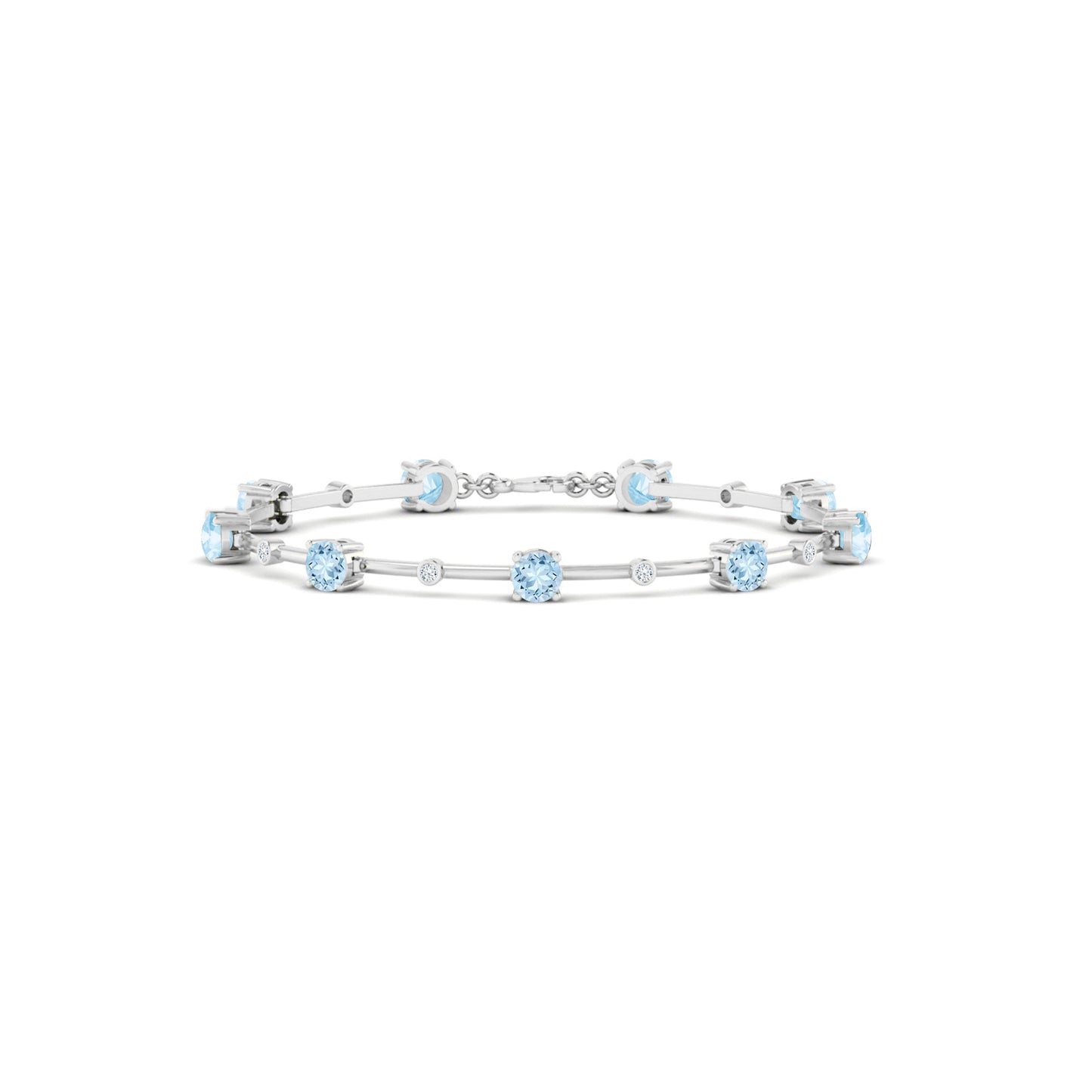 Bar Link Tennis Bracelet | Sterling Silver Birthstone Bracelet | Adjustable Chain | 15 Gemstone Choices | Personalized Gemstone Bracelet