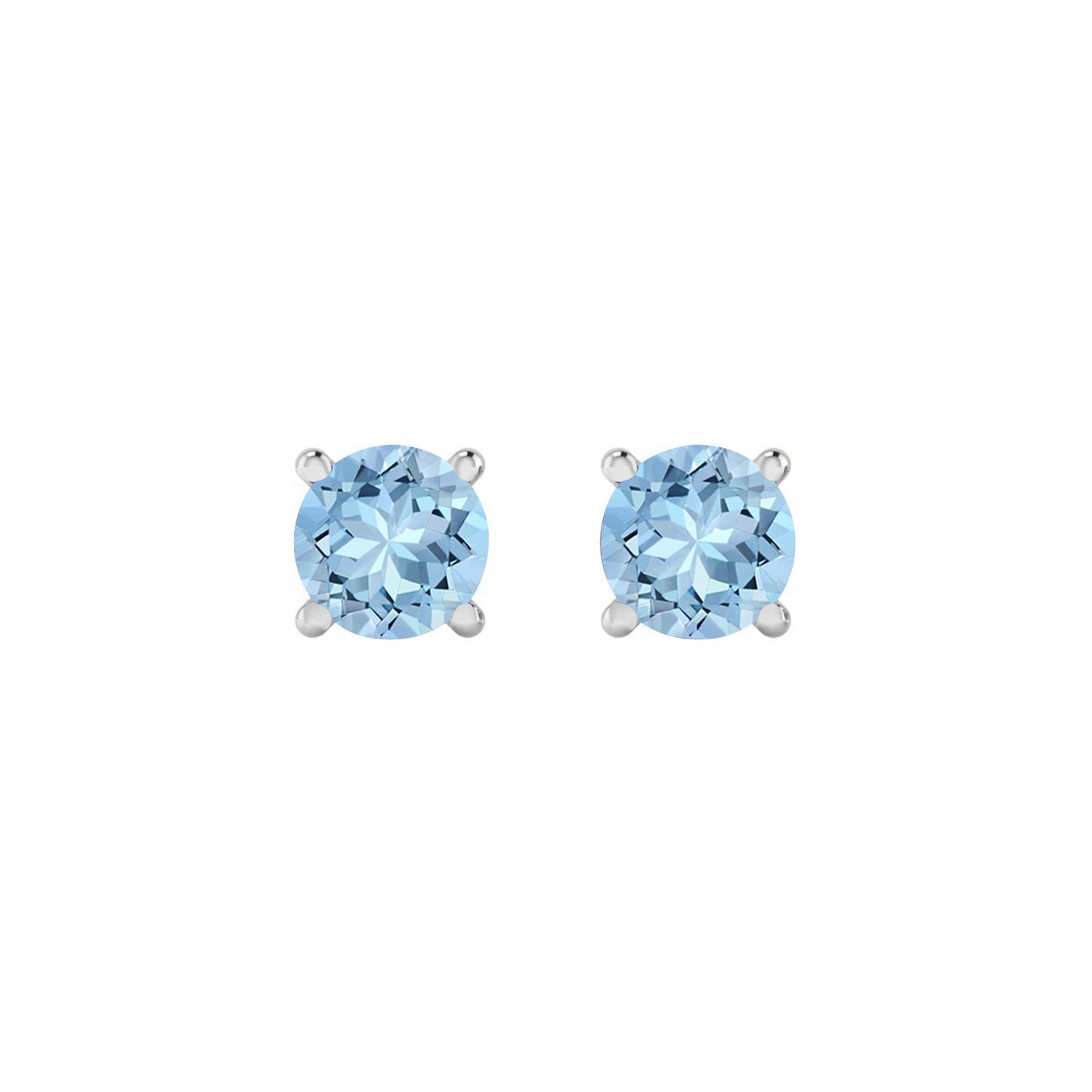 925 Sterling Silver Birthstone Stud Earrings | Diamond Accent Gemstone Earrings | 15 Birthstone Options | Gift for Women