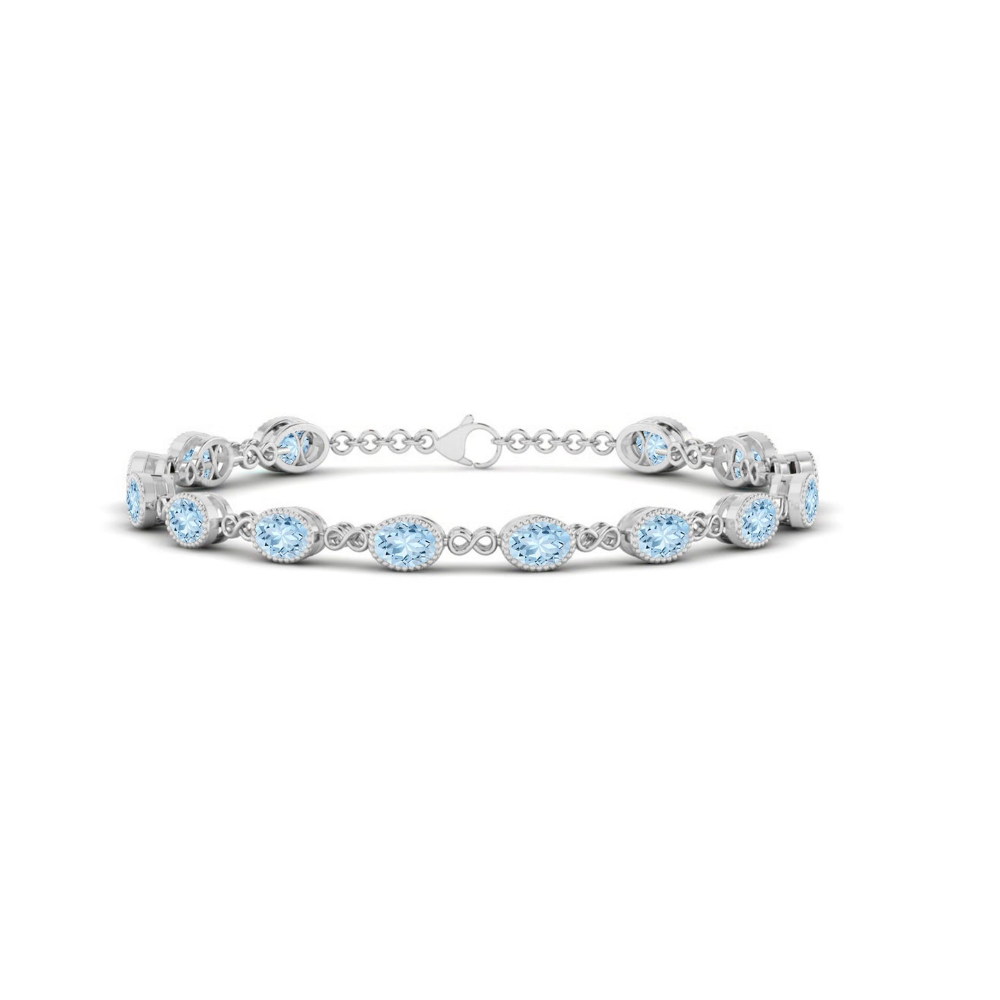 Infinity Tennis Bracelet | Sterling Silver Birthstone Bracelet | Adjustable Chain | 15 Gemstone Choices | Personalized Gemstone Bracelet
