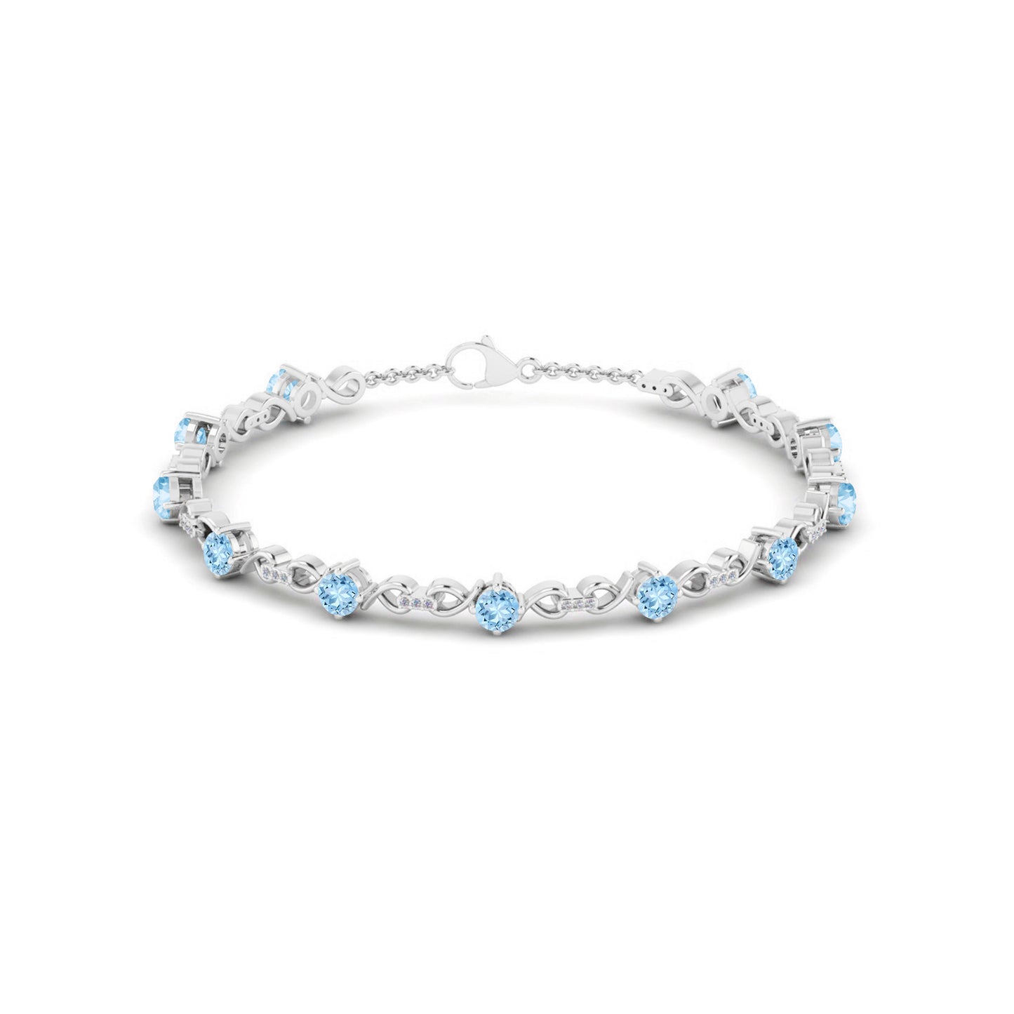 Infinity Tennis Bracelet | Sterling Silver Birthstone Bracelet | Adjustable Chain | 15 Gemstone Choices | Personalized Gemstone Bracelet