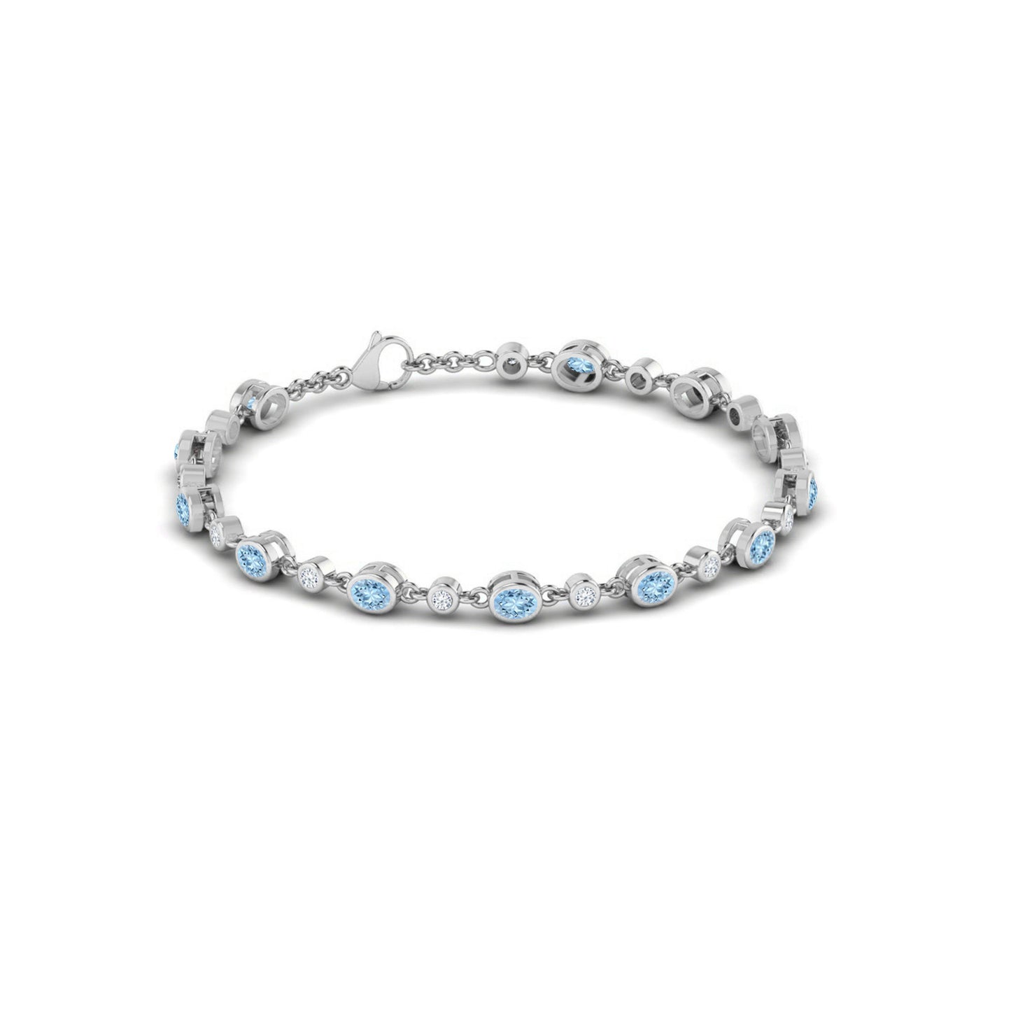 Bezel Set Tennis Bracelet | Sterling Silver Birthstone Bracelet | Adjustable Chain | 15 Gemstone Choices | Personalized Gemstone Bracelet