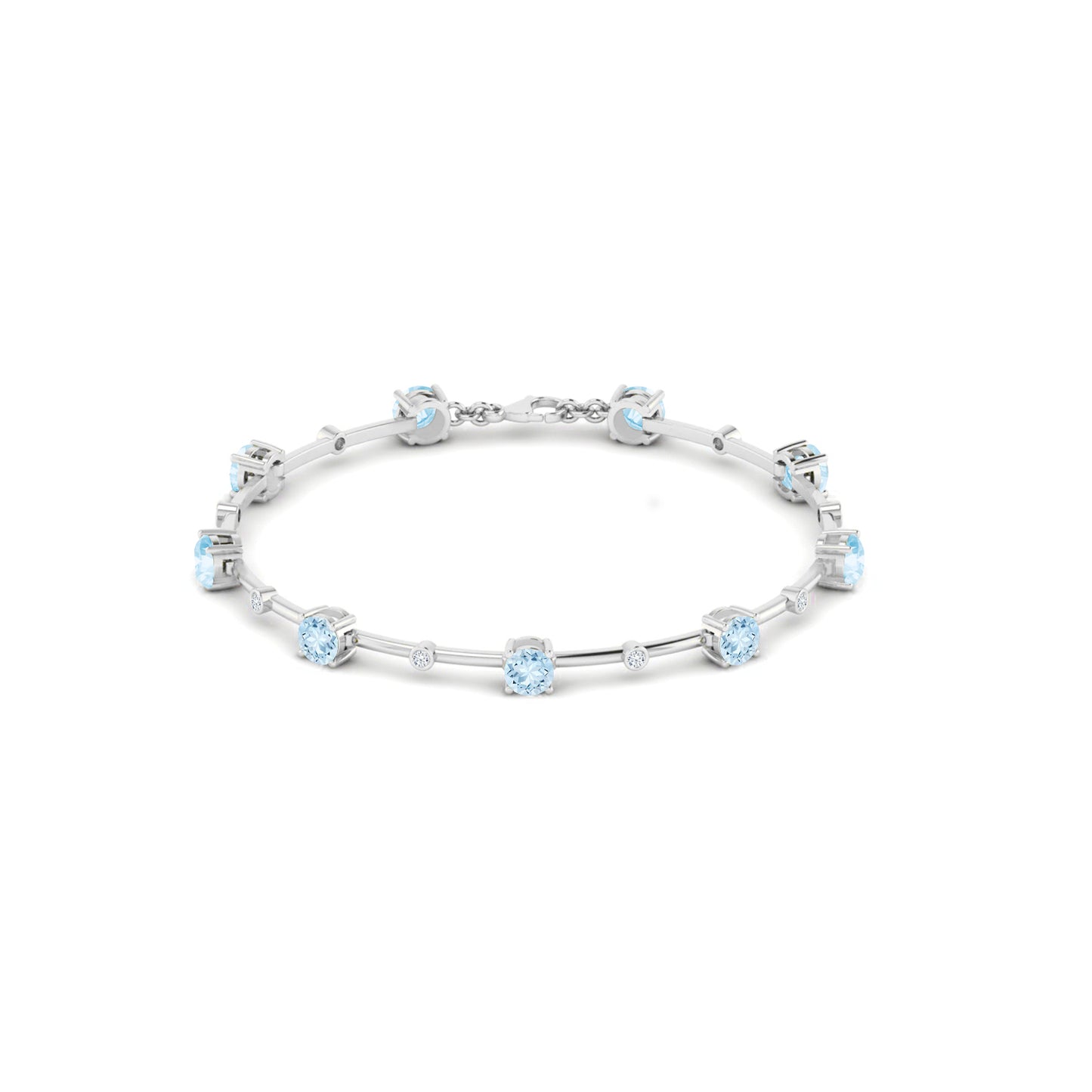 Bar Link Tennis Bracelet | Sterling Silver Birthstone Bracelet | Adjustable Chain | 15 Gemstone Choices | Personalized Gemstone Bracelet