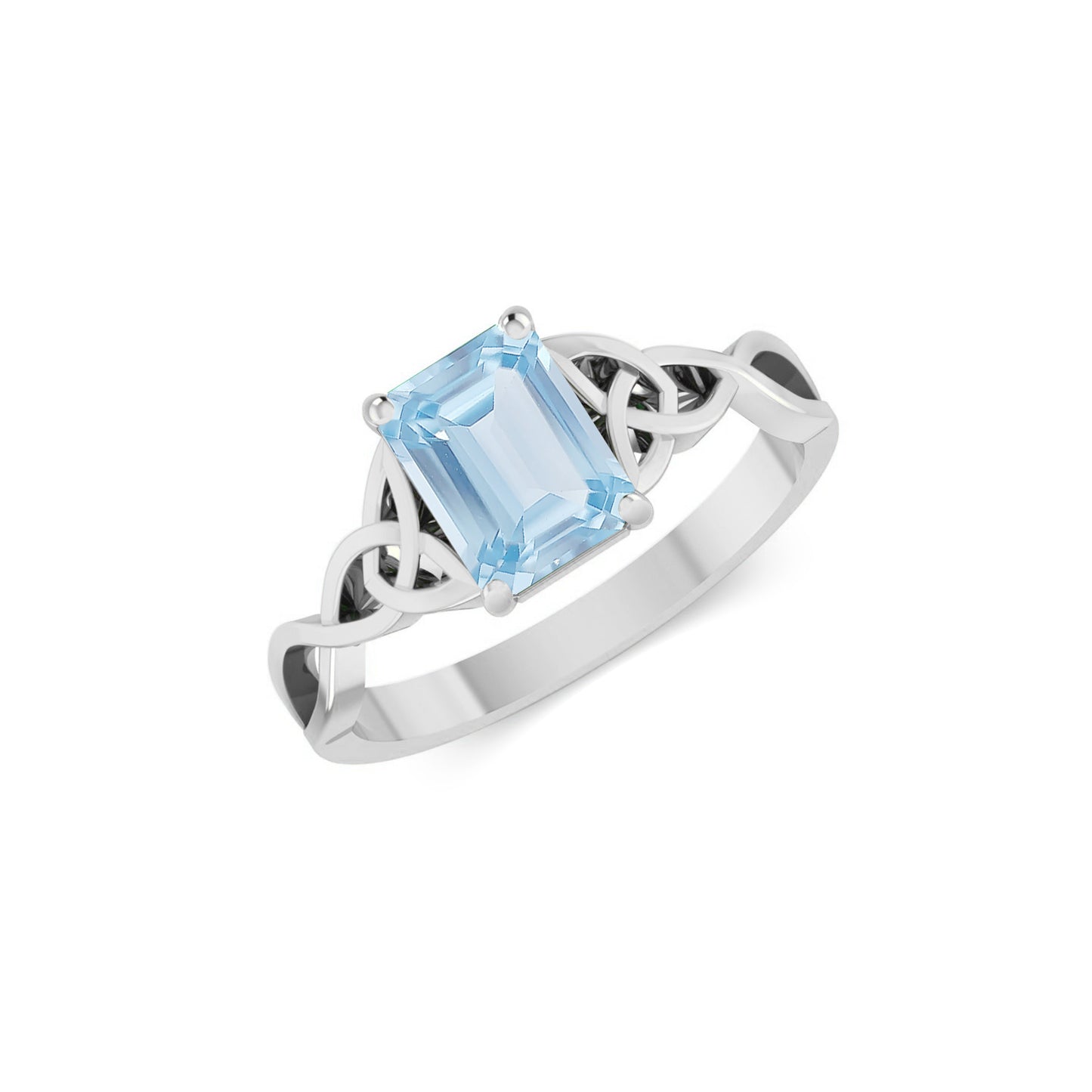 Celtic Knot Solitaire Ring | Sterling Silver Birthstone Ring | Genuine Gemstone Studded Ring | Personalized Promise Ring | Gift for Her