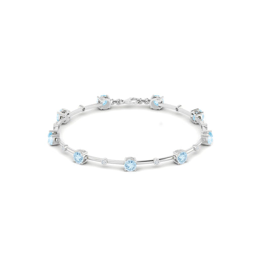 Bar Link Tennis Bracelet | Sterling Silver Birthstone Bracelet | Adjustable Chain | 15 Gemstone Choices | Personalized Gemstone Bracelet