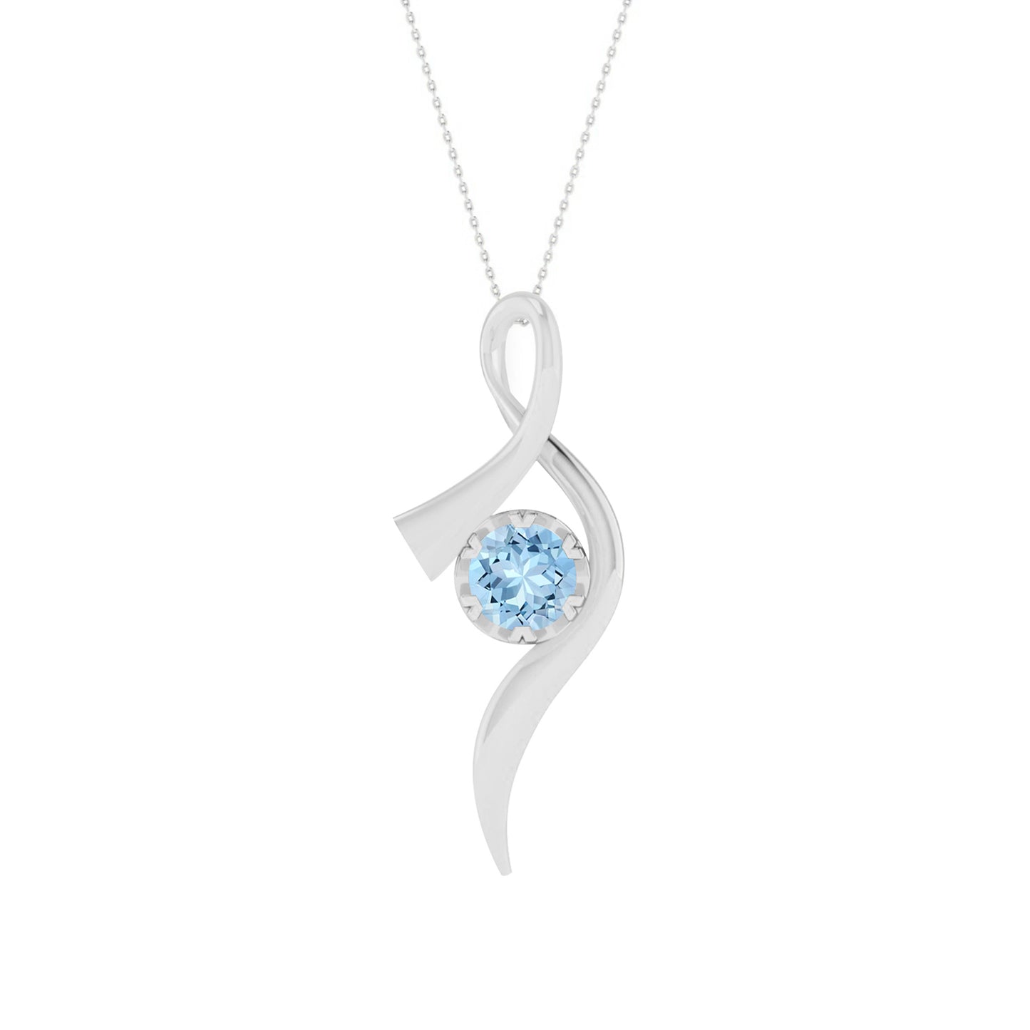 Infinity Twist Pendant | Floral Vine Style Gemstone Pendant | Sterling Silver Birthstone Necklace | Adjustable Chain | 15 Gemstone Choices | Personalized Gemstone Pendant
