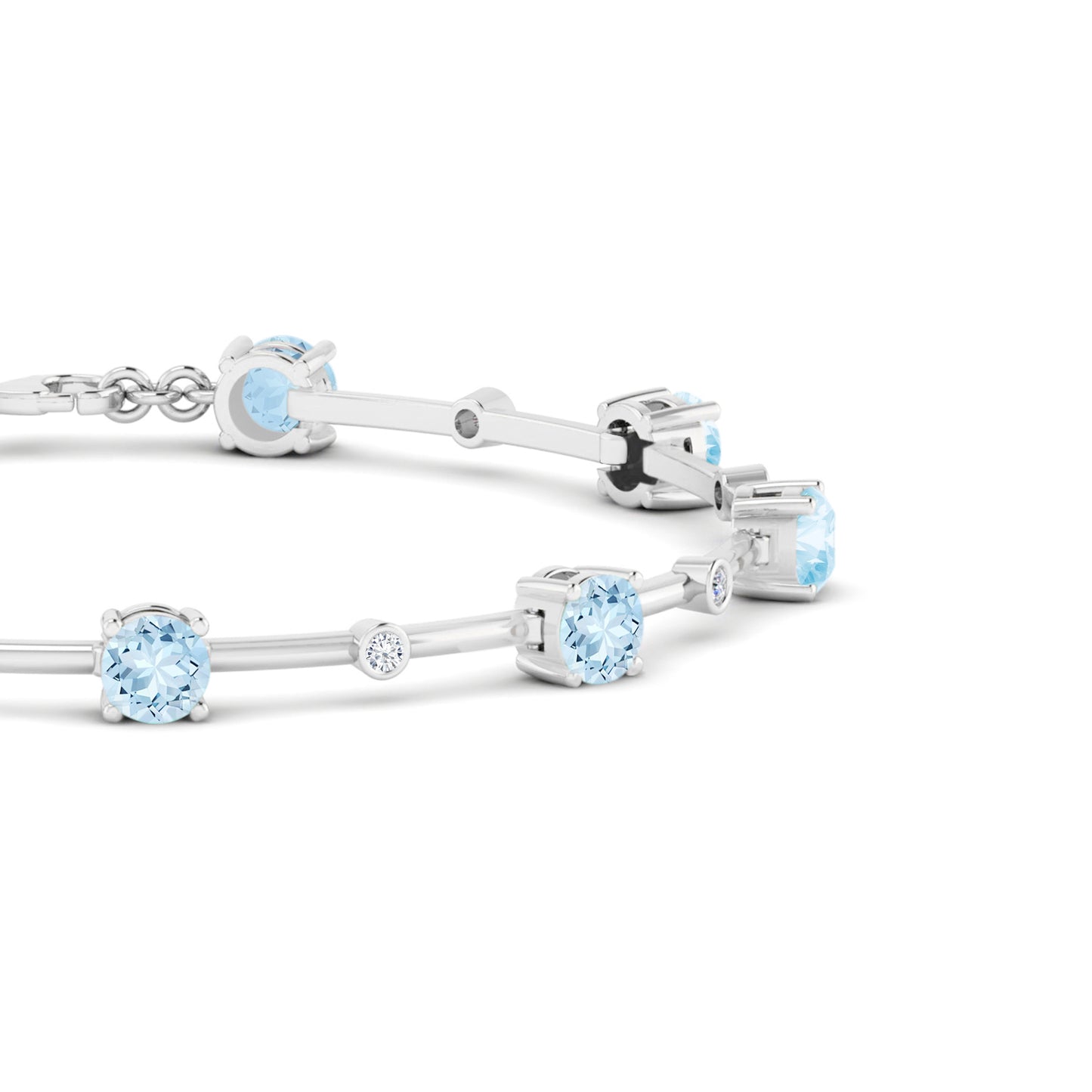 Bar Link Tennis Bracelet | Sterling Silver Birthstone Bracelet | Adjustable Chain | 15 Gemstone Choices | Personalized Gemstone Bracelet
