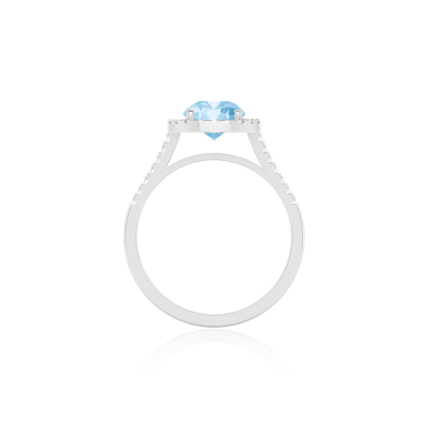 Halo Solitaire Ring | Sterling Silver Birthstone Ring | Genuine Gemstone & Diamond Studded Ring | Personalized Promise Ring | Gift for Her