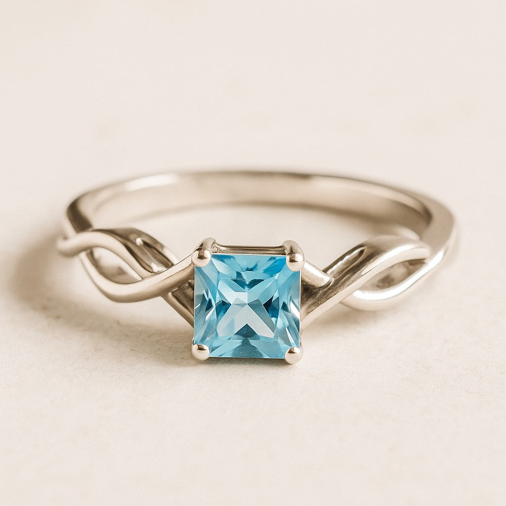 Celtic Knot Inspired Ring | Sterling Silver Birthstone Ring | Genuine Gemstone Studded Ring | Personalized Promise Ring | Gift for Her