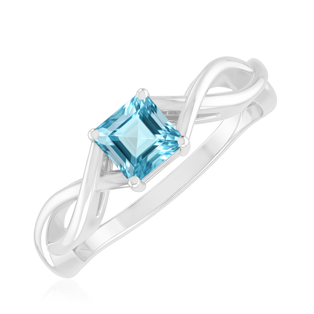 Celtic Knot Inspired Ring | Sterling Silver Birthstone Ring | Genuine Gemstone Studded Ring | Personalized Promise Ring | Gift for Her