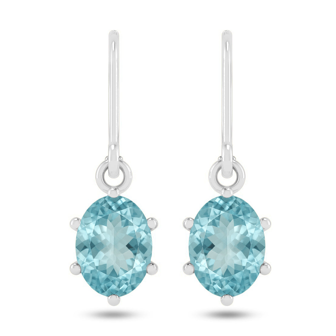 Oval Halo Drop Earrings | 925 Sterling Silver Birthstone Stud Earrings | Diamond Accent Gemstone Earrings | 15 Birthstone Options | Gift for Women (Copy)