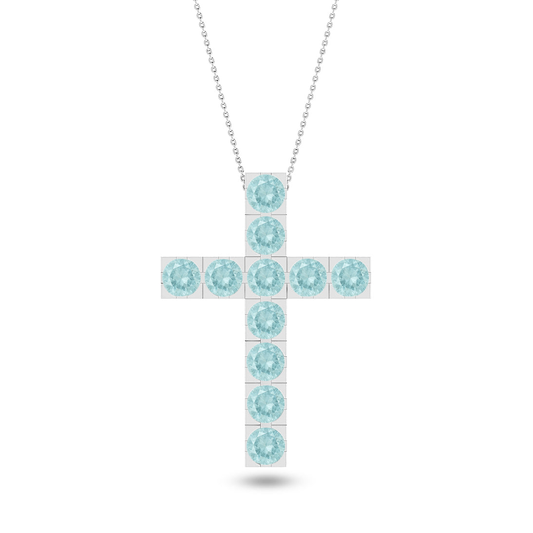 Cross Pendant Necklace | Sterling Silver Birthstone Necklace | Adjustable Chain | 15 Gemstone Choices | Personalized Gemstone Pendant
